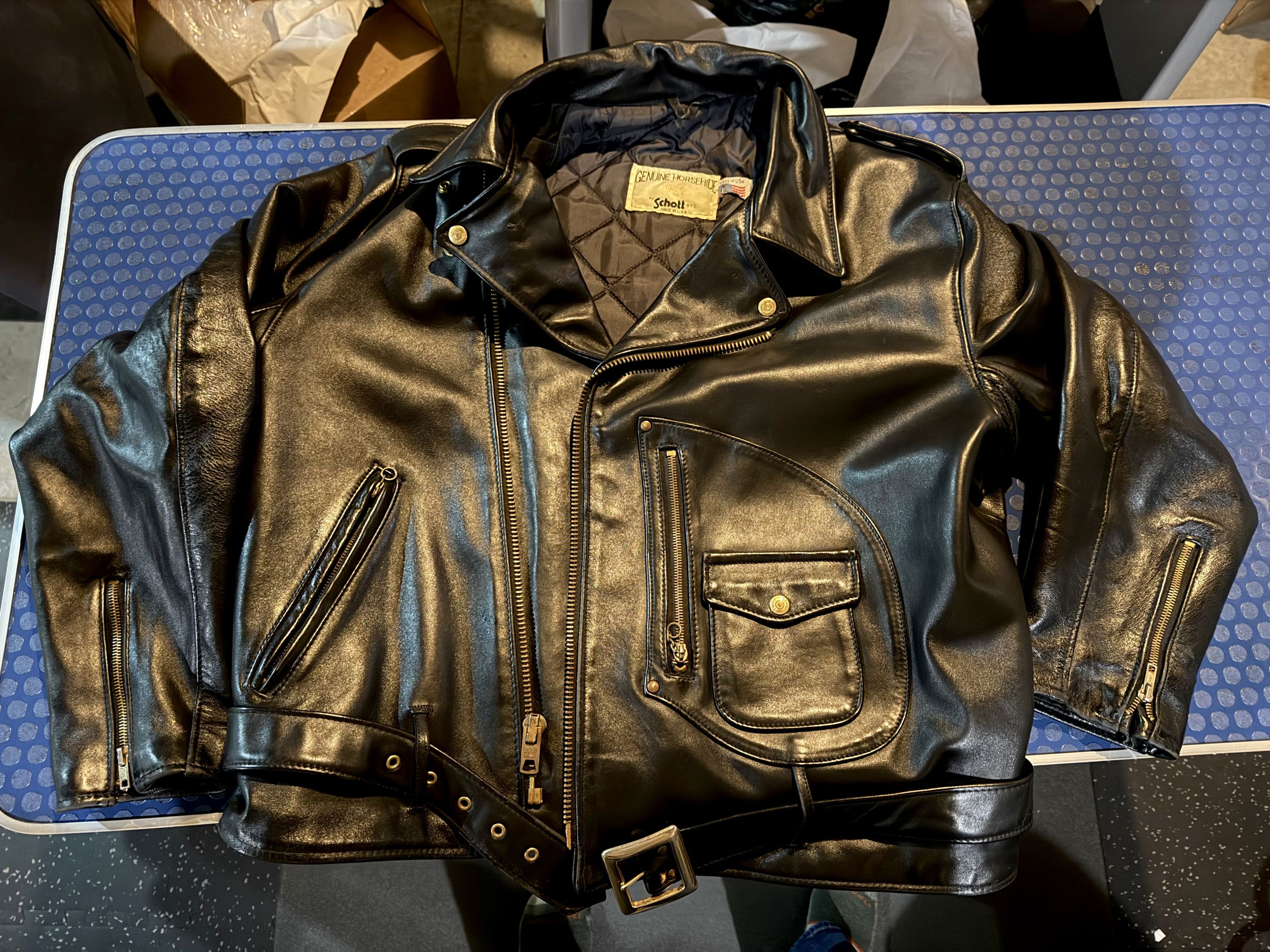 Schott Vintage 90’s Schott 611H Horsehide Sz48 Size US XXL / EU 58 / 5 - 3 Thumbnail