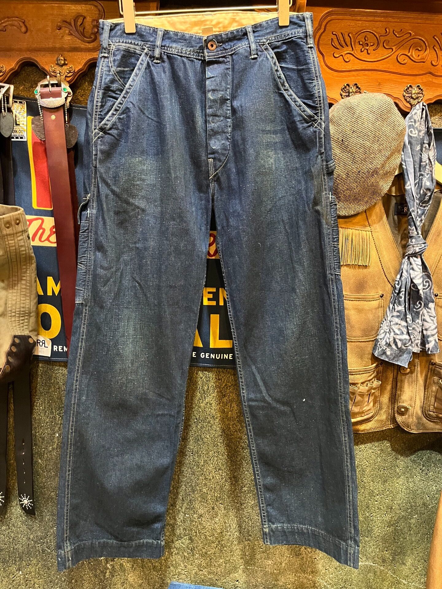 RRL Ralph Lauren vintage rrl blue dye work pants Size US 33 - 1 Thumbnail