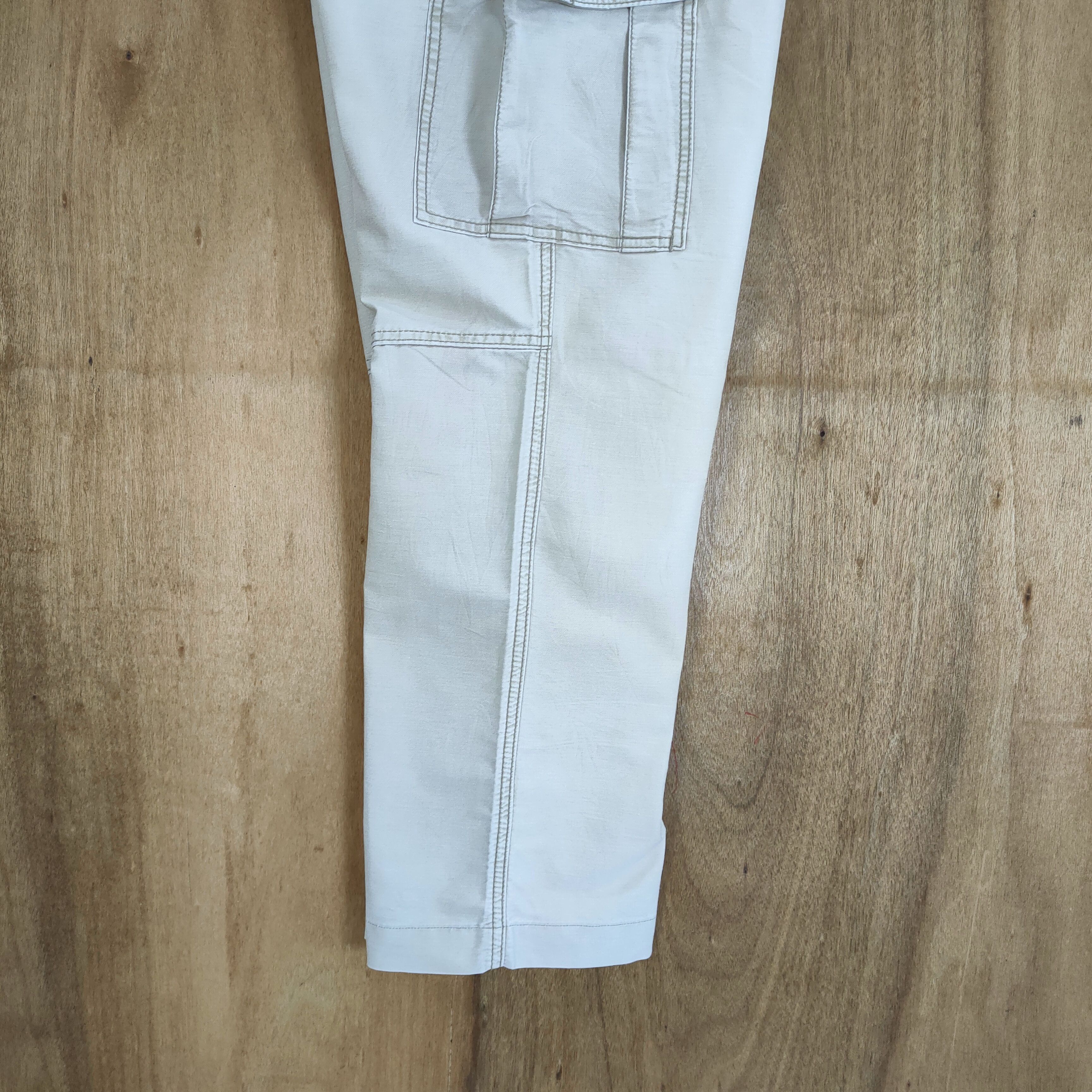 Japanese Brand × Numbers VINTAGE BACK NUMBER WHITE YELLOW BAGGY CARGO PANTS Size US 34 / EU 50 - 15 Thumbnail