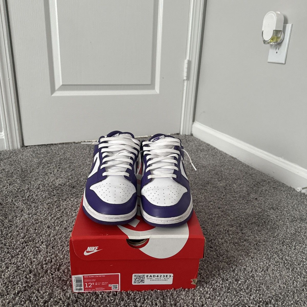 Nike Nike Dunk Low Court Purple Size US 12.5 / EU 45-46 - 4 Thumbnail