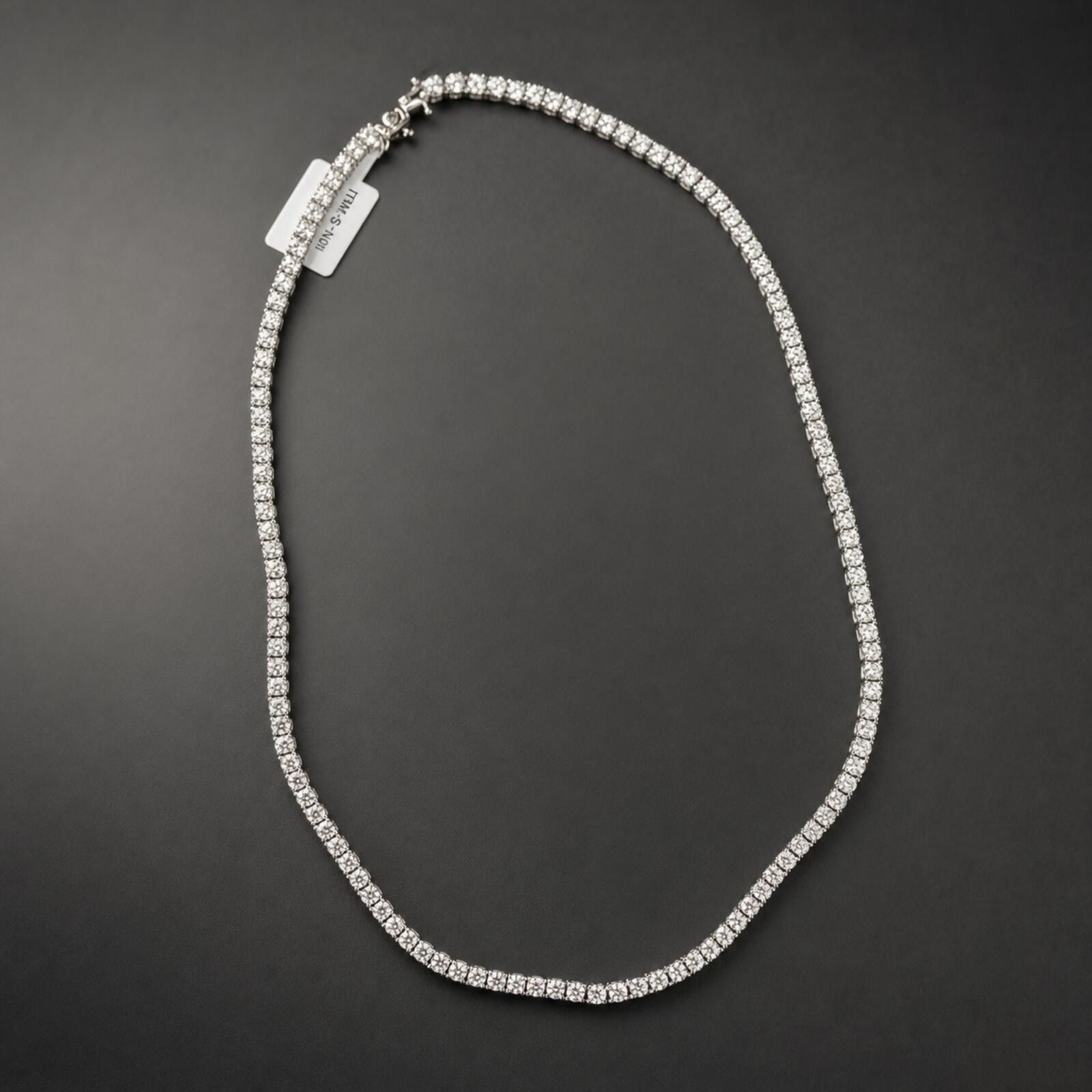 Other Platinum Overlay Moissanite Tennis Necklace - 20 inch, 4mm Size ONE SIZE - 2 Thumbnail