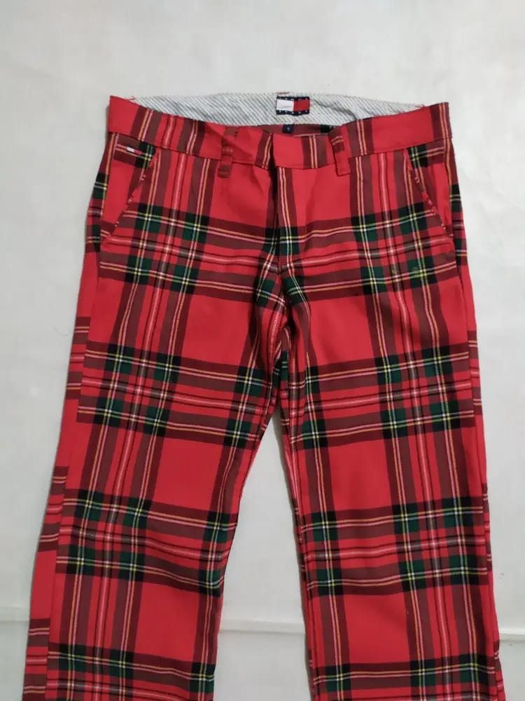Japanese Brand Tommy Hilfiger Red Check Nice design pants no back pocket Size US 29 - 2 Thumbnail