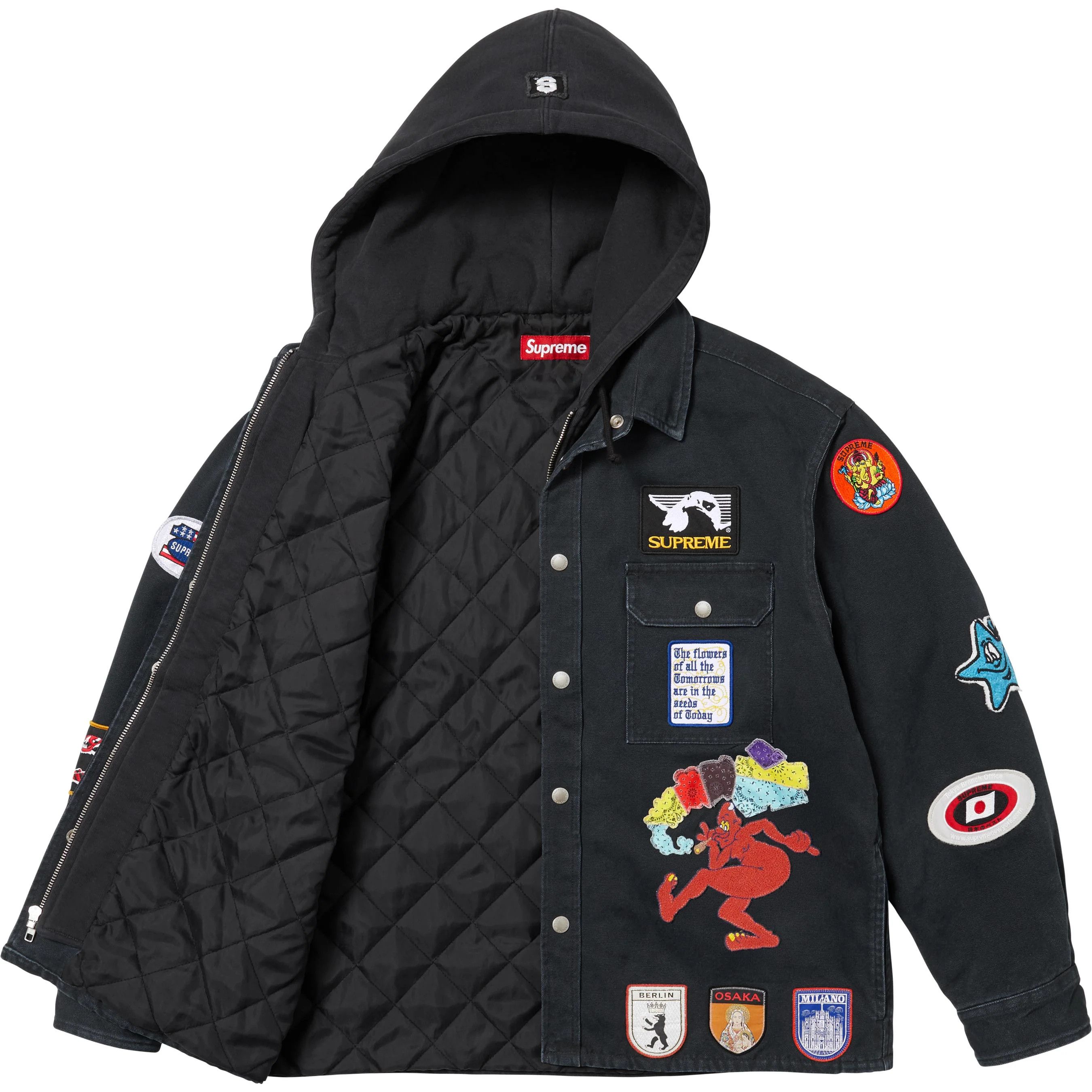 Supreme Supreme Patches Hooded Zip Up Shirt Size US L / EU 52-54 / 3 - 3 Thumbnail