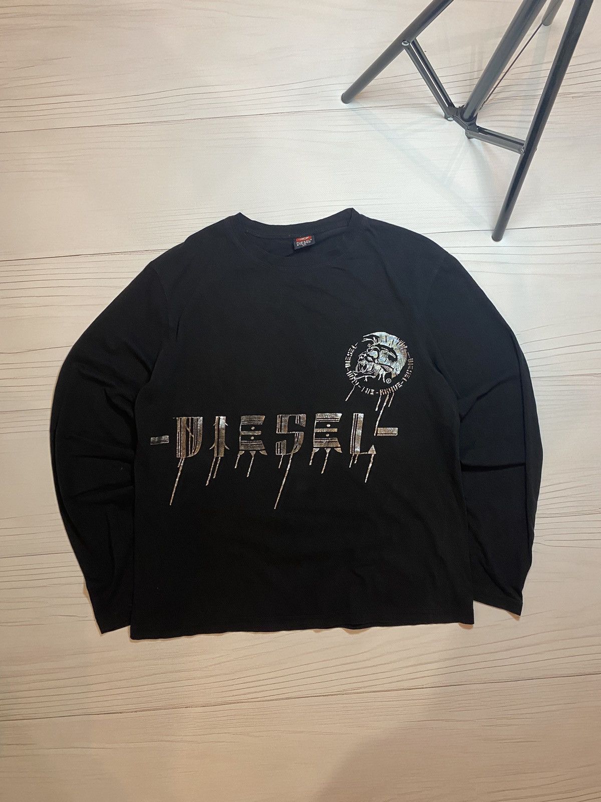 Diesel × Vintage Vintage Diesel Big Skull Logo distressed longsleeve t shirt Size US S / EU 44-46 / 1 - 2 Thumbnail