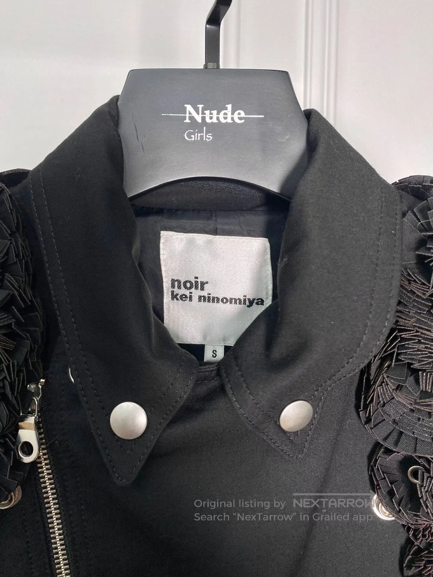 Noir Kei Ninomiya Floral Embellished Black Jacket. Size US S / EU 44-46 / 1 - 2 Thumbnail