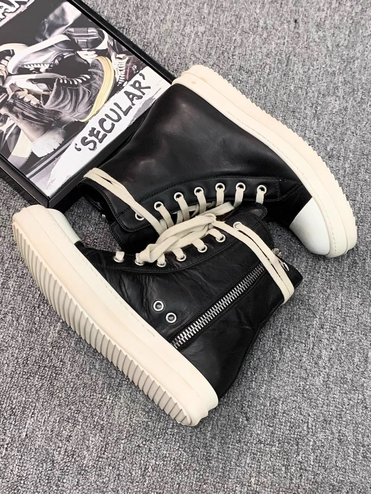Rick Owens Rick Owens Main Line Leather High-top Sneakers K34 Size US 5 / IT 35 - 6 Thumbnail