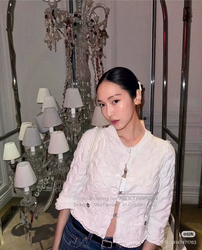 Chanel Chanel 24P diamond plaid knitted medium-sleeved doll cardi Size XS / US 0-2 / IT 36-38 - 4 Thumbnail