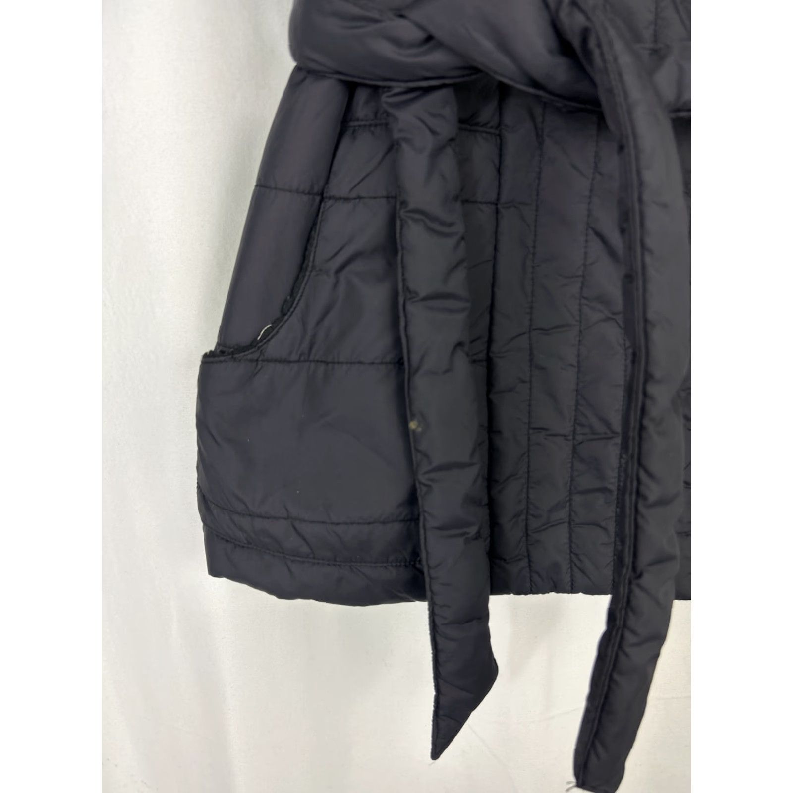 Obey OBEY Womens Medium Black Jacket Half Zip Button Belted Puffer Faux Sherpa Size M / US 6-8 / IT 42-44 - 5 Thumbnail