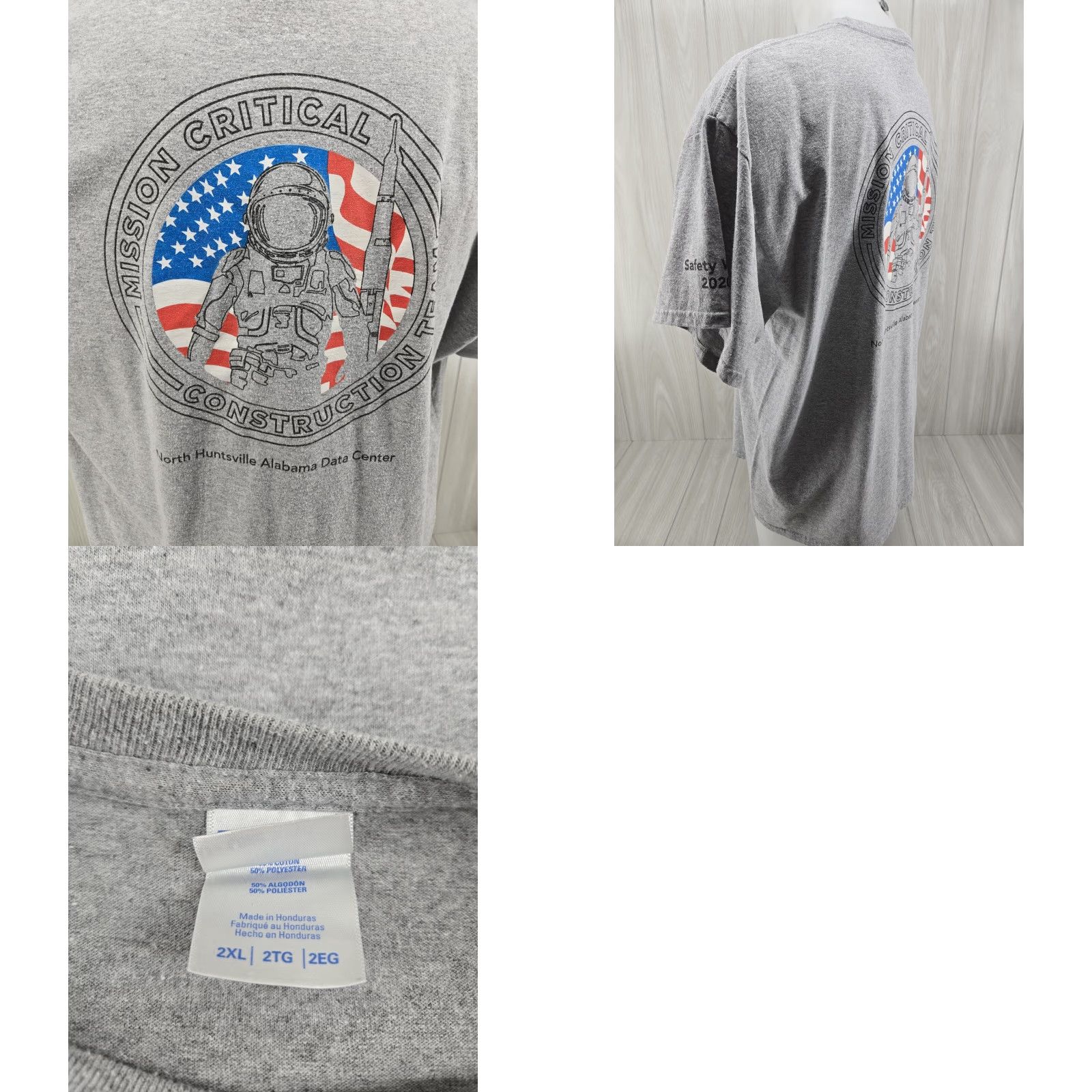 Port & Company Port & Company Mens Gray Shirt T-Shirt 2XL Short Sleeve Space Team Huntsville Data Center Regular Size US XXL / EU 58 / 5 - 8 Thumbnail