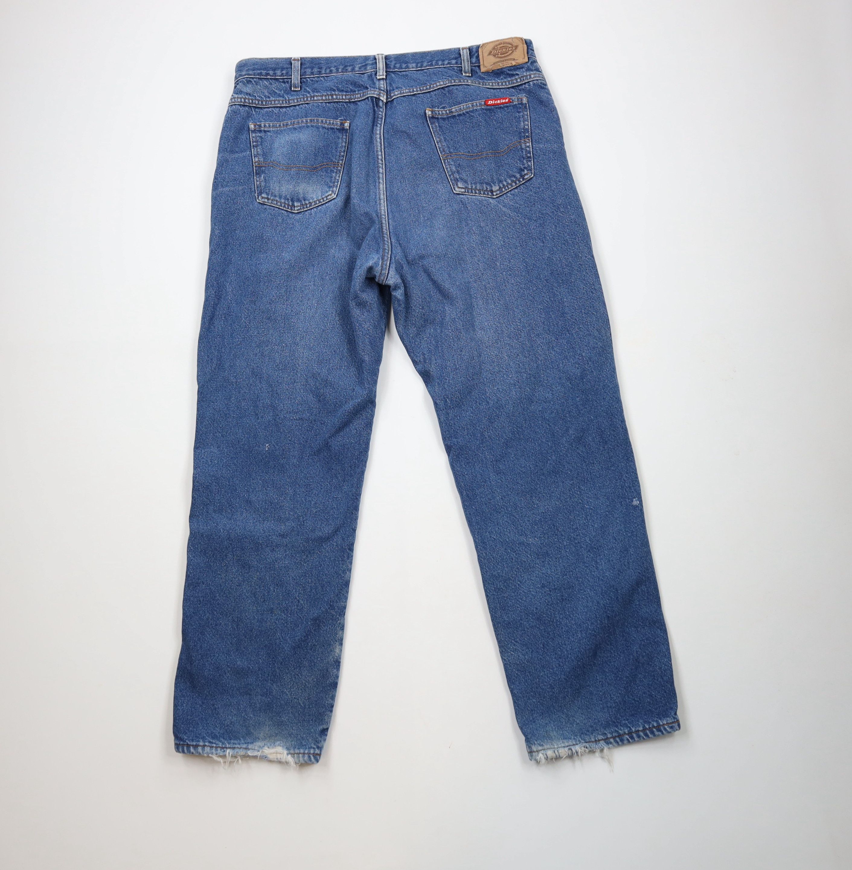 Dickies × Vintage Vintage 90s Dickies Flannel Lined Wide Leg Denim Jeans Size US 40 / EU 56 - 10 Thumbnail