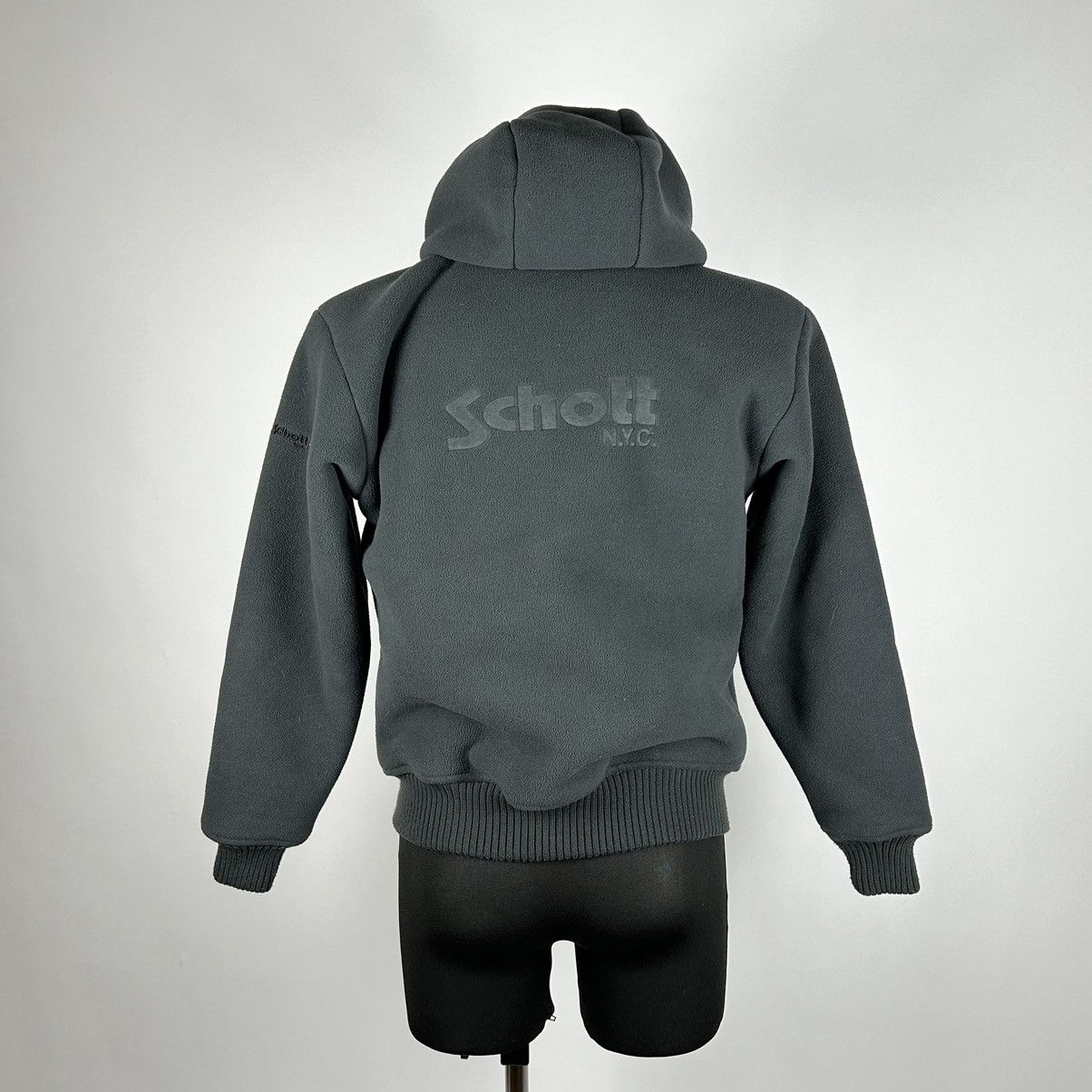 Schott × Vintage Schott polar zip jacket grey big logo spellout with hood Size US S / EU 44-46 / 1 - 1 Thumbnail