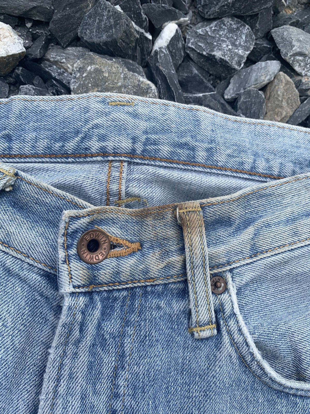 Edwin × Kapital × Vintage VINTAGE EDWIN 505X SELVEDGE BAGGY FADED DISTRESSED DENIM Size US 31 - 20 Thumbnail