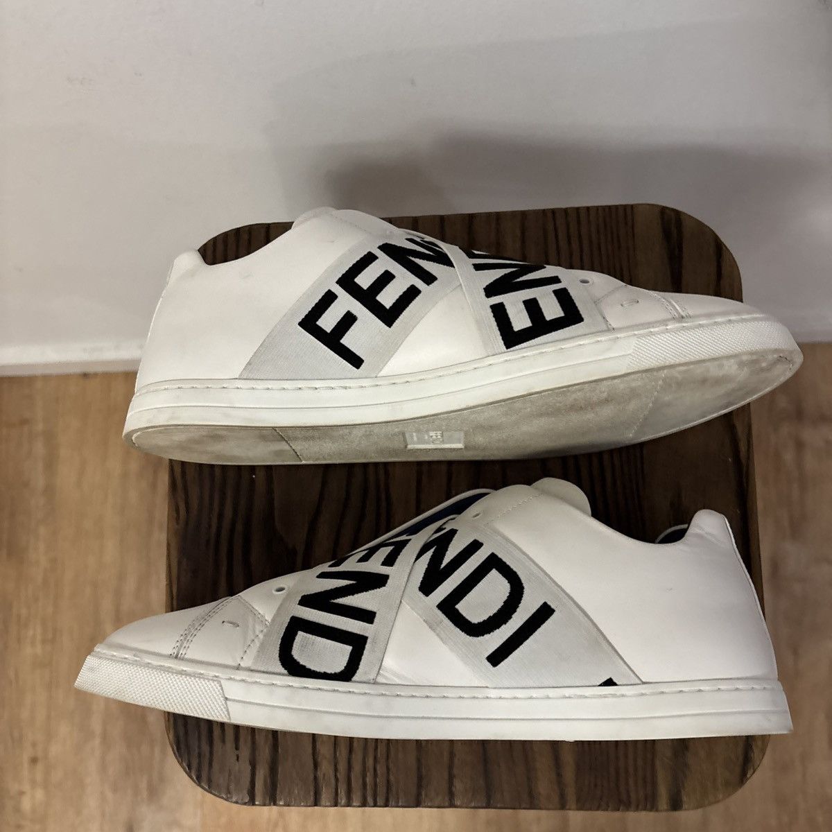 Fendi Fendi white leather low-top slip-on sneakers Size 10 US Size US 10 / EU 43 - 3 Thumbnail