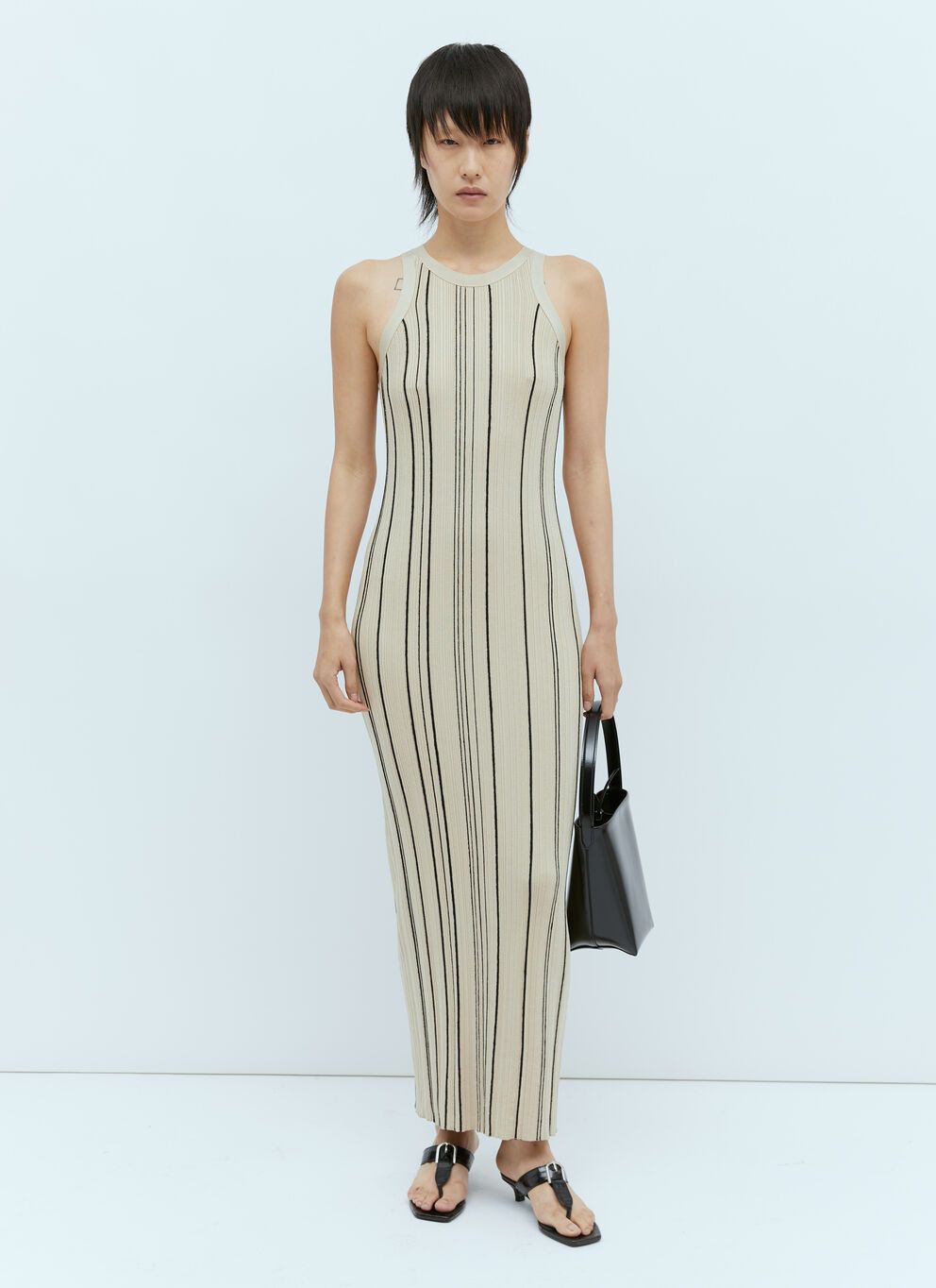 image of Toteme Curved Rib Tank Dress in Beige, Women's (Size Medium)