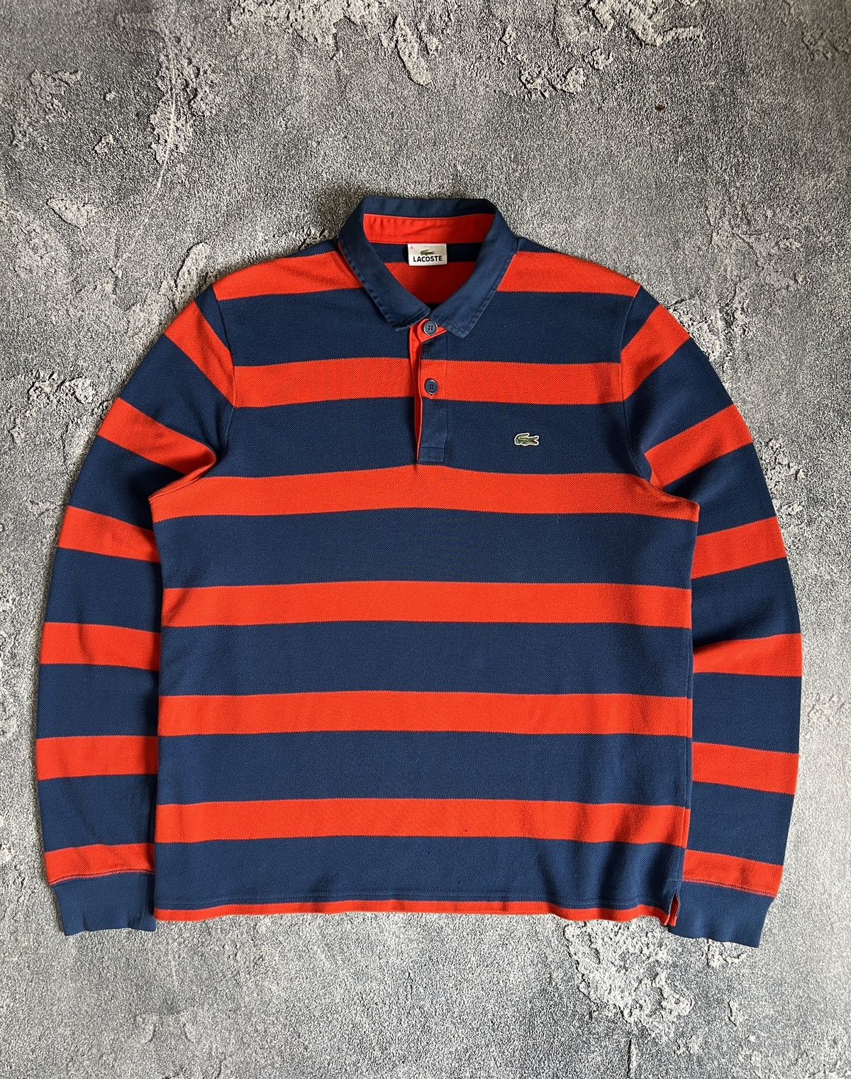 Lacoste Vintage lacoste rugby stripped long sleeve y2k Size US XL / EU 56 / 4 - 1 Thumbnail