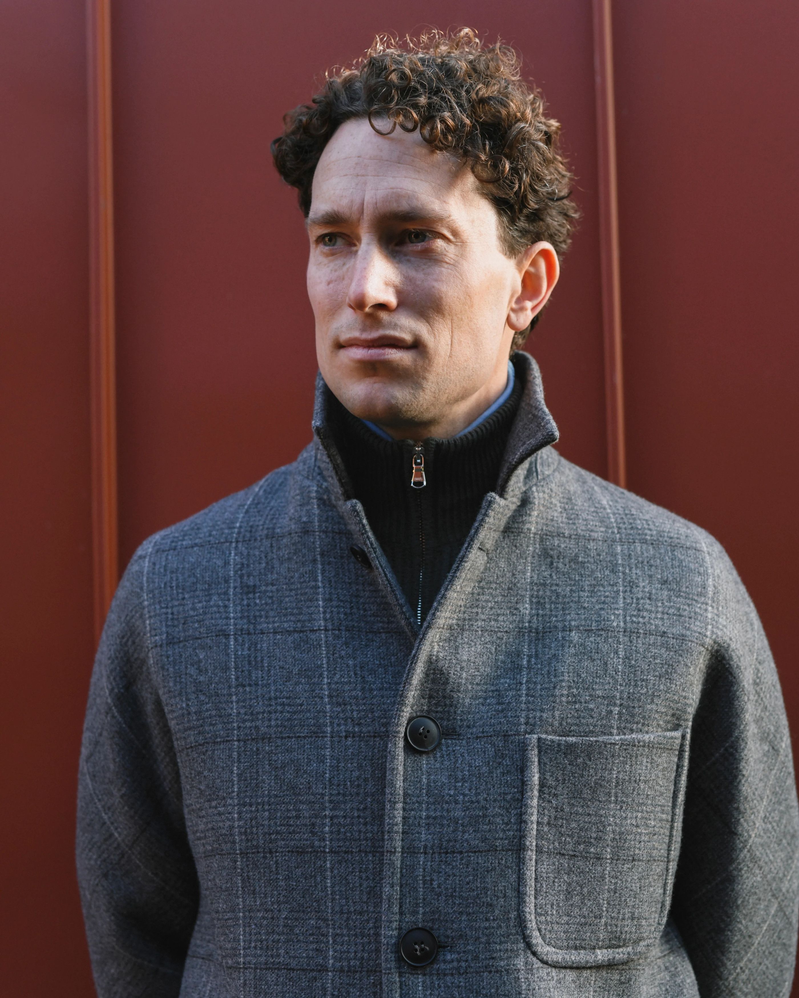 Anglo-Italian Three Bucket Pocket Jacket in Windowpane Check Size US S / EU 44-46 / 1 - 12 Thumbnail