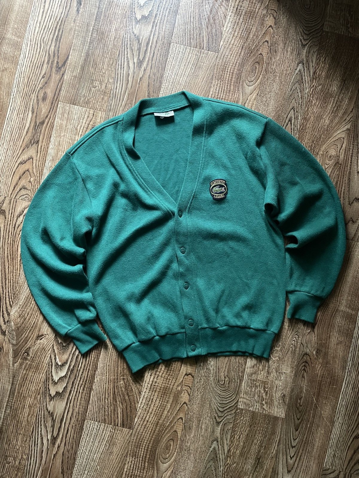 RARE 90s Vintage Lacoste Club Chemise Knit Cardigan Sweater