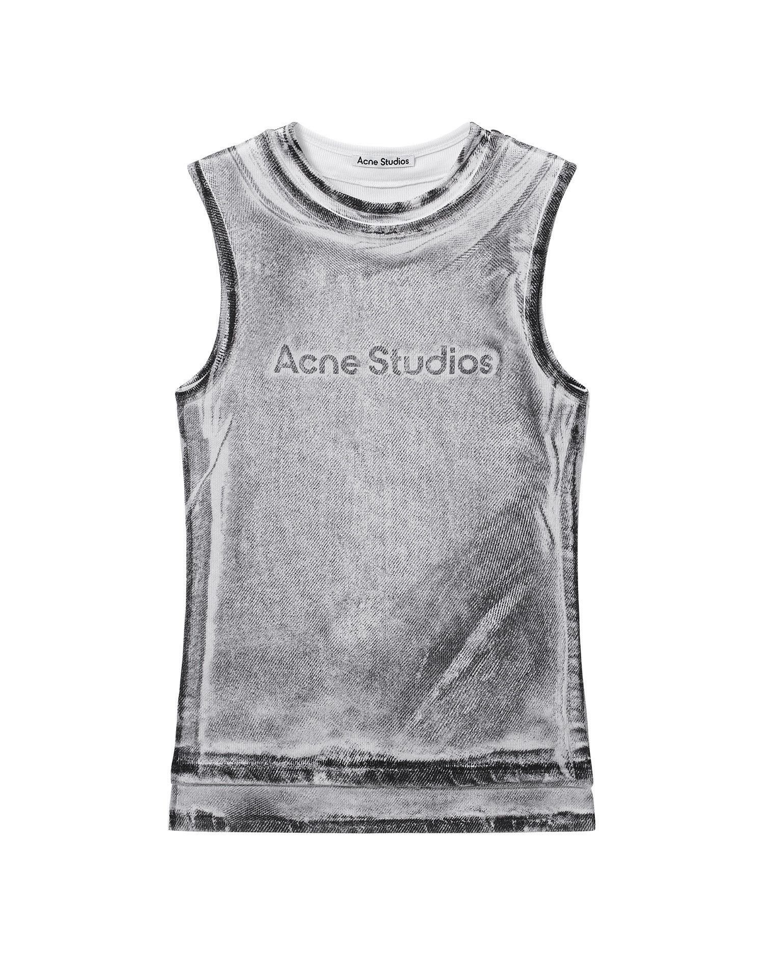 Acne Studios Acne Studios Distressed Printed Sleeveless Tank Top Size S / US 4 / IT 40 - 1 Thumbnail