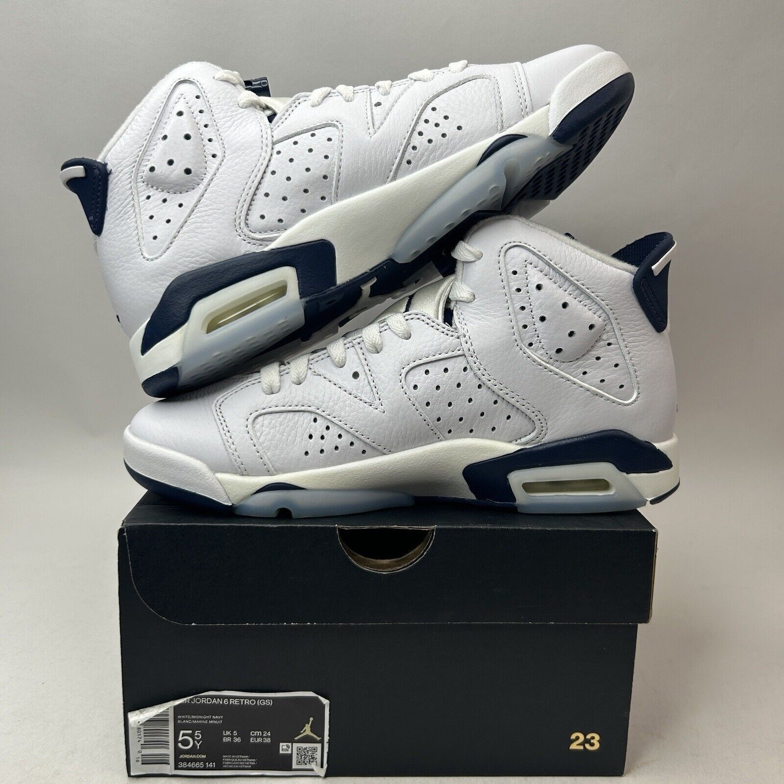 Nike Nike Shoes Air Jordan 6 Retro GS “Midnight Navy” 2023 Size US 7 / IT 37 - 3 Thumbnail