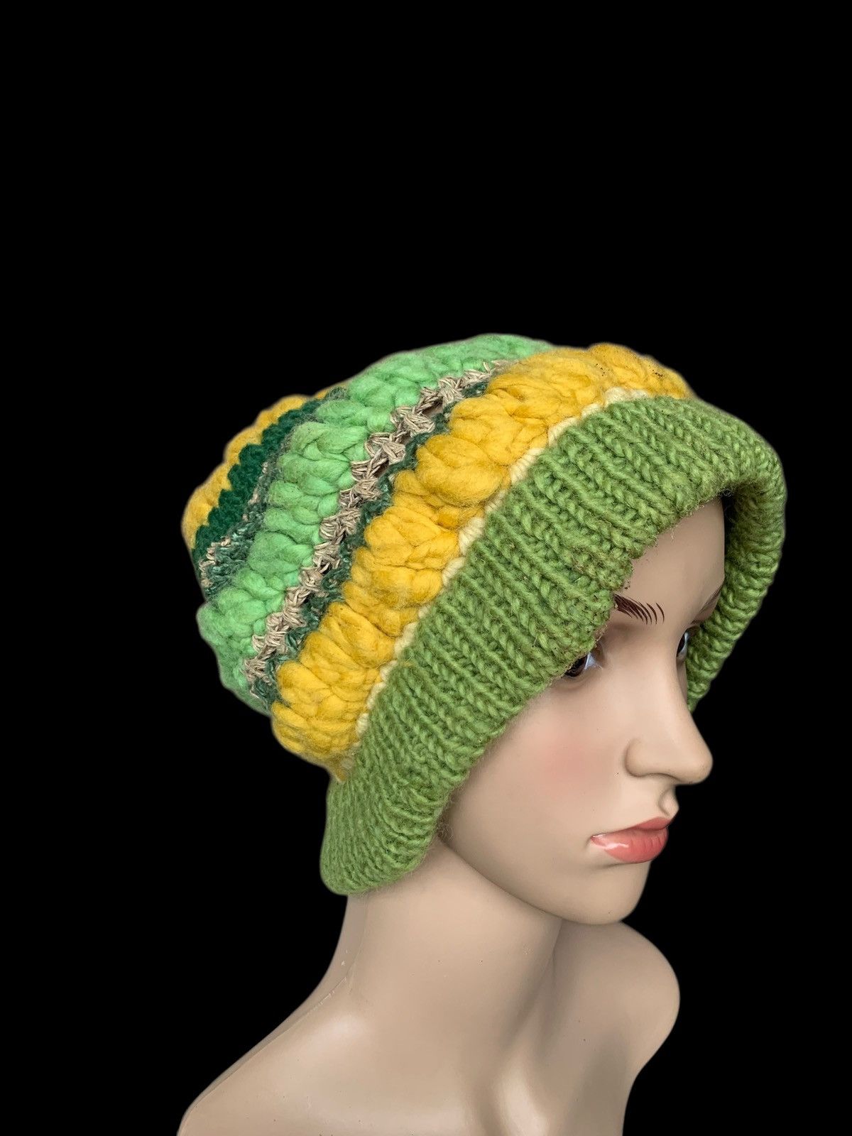 Japanese Brand × Kapital × Vintage Amina Crochet Knitting Beanie Hat By Handmade Japane Style Size ONE SIZE - 3 Thumbnail