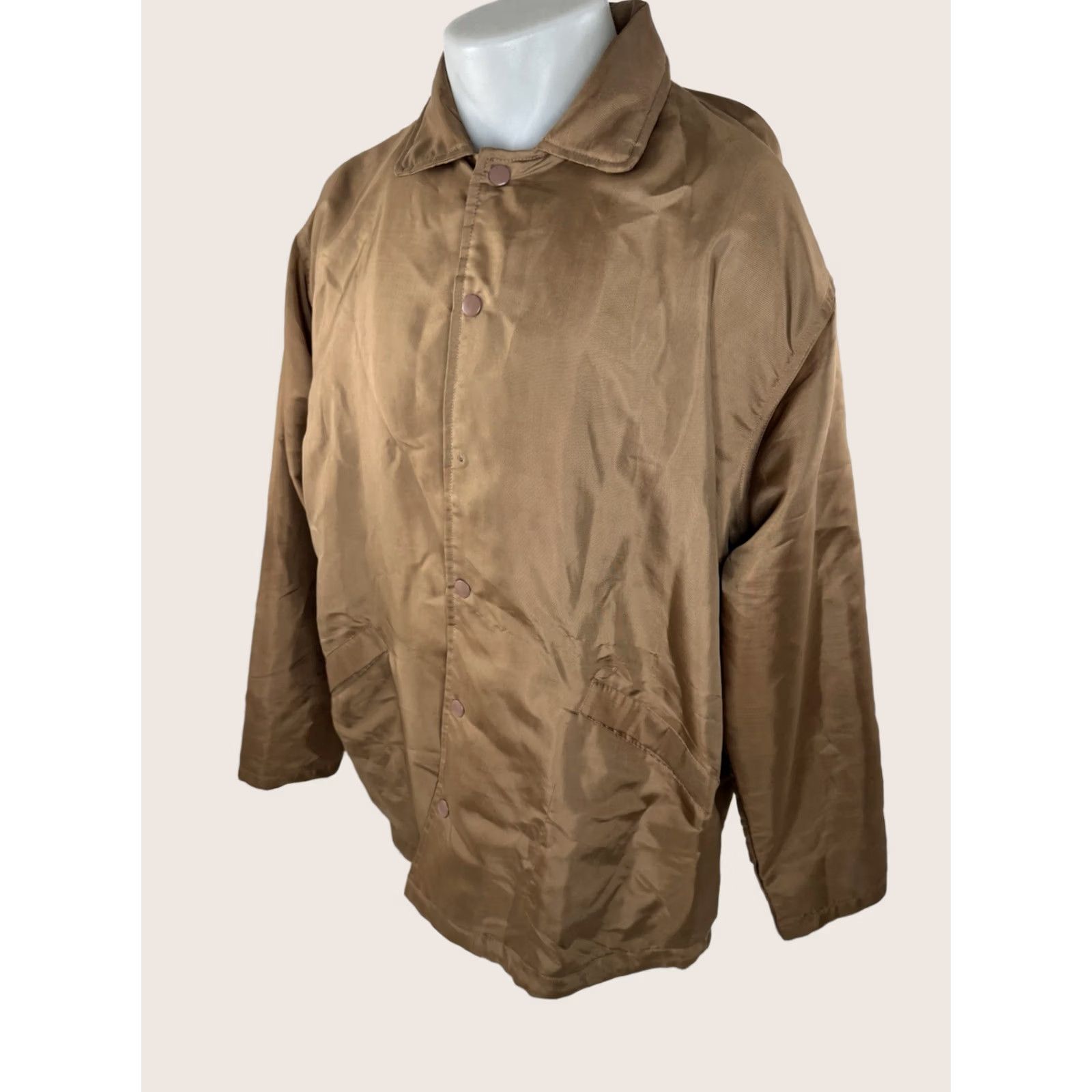MNML MNML Mens M Lightweight Snap Jacket Brown Jacket Mens M Lightweight Snap Work Jacket Size US M / EU 48-50 / 2 - 1 Thumbnail