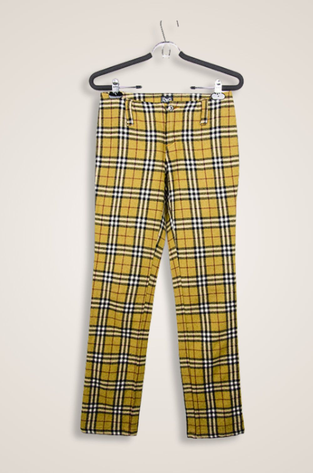 Dolce & Gabbana D&G Plaid Wool-Blend Trousers Camel Check - Size 26/30 Size 26" / US 2 / IT 38 - 1 Thumbnail