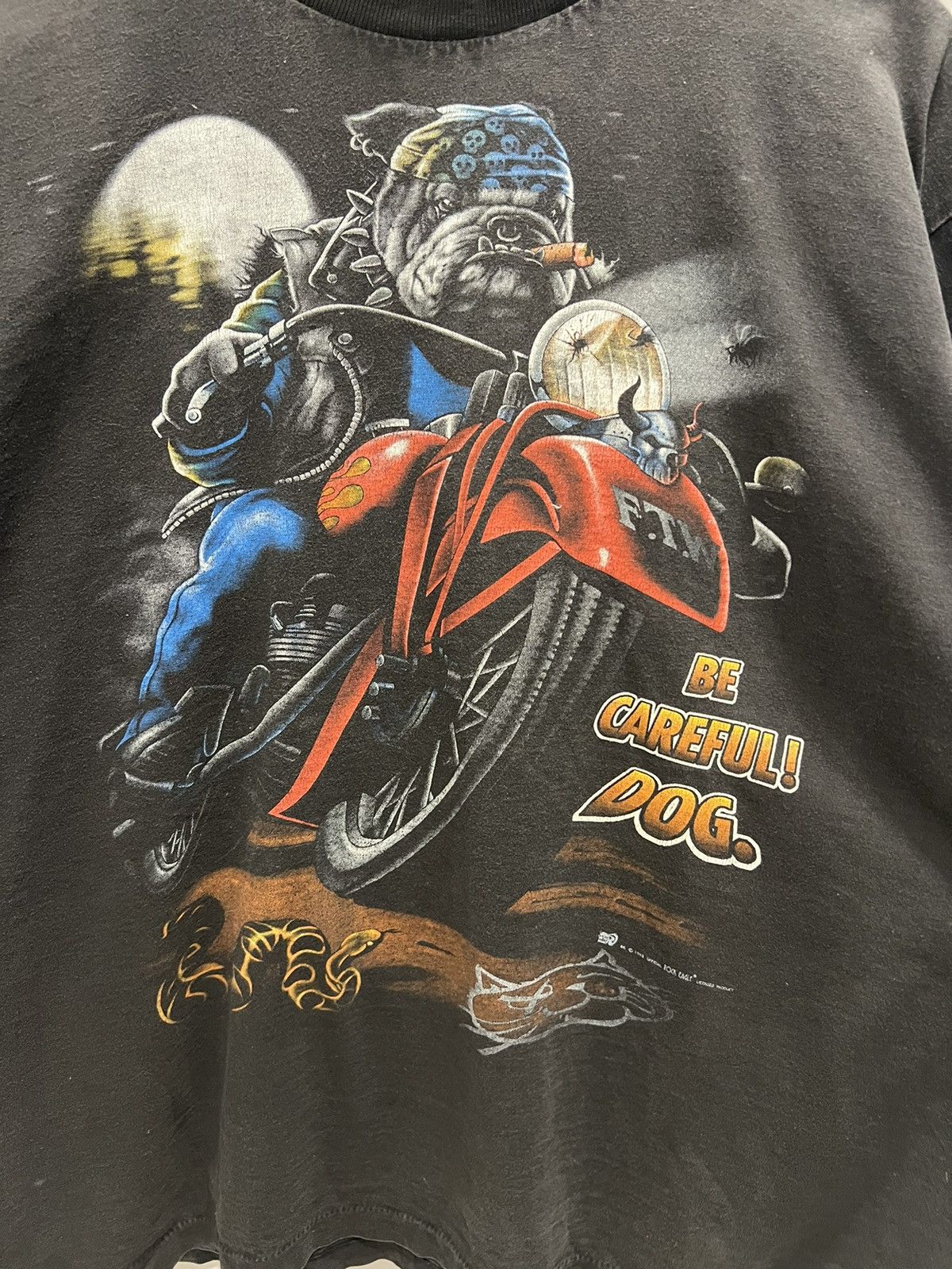 Band Tees Vintage Dog Pound Motorcycle Tee 1998 Fade Large Size US XL / EU 56 / 4 - 9 Thumbnail