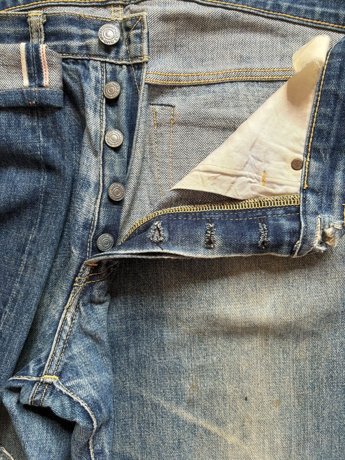 Japanese Brand Vintage Japanese Brand Selvedge Mud Wash Distress Baggy Jean Size US 32 / EU 48 - 3 Thumbnail
