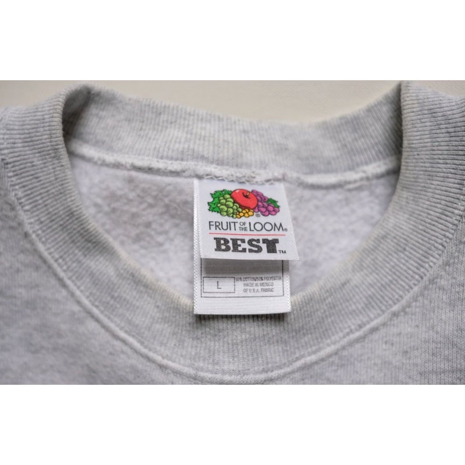 Fruit Of The Loom VINTAGE Fruit of the Loom Sweatshirt Crewneck Gray L Men 90s Sports Fleece Pullover Regular Size L Size US L / EU 52-54 / 3 - 5 Thumbnail