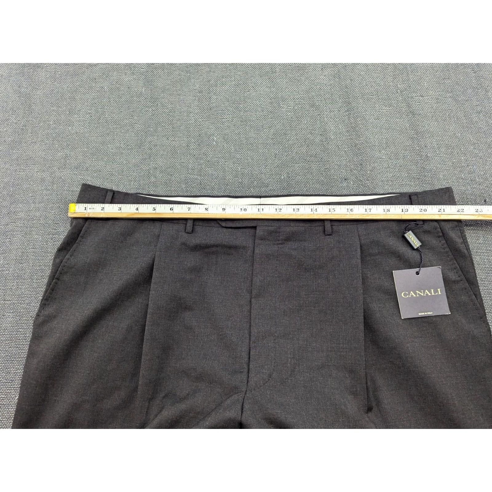 Canali CANALI Mens Dress Pants 44x26 Gray Wool Rayon Formal Woolmark Pants Mens Regular Gray 90s? Size US 44 / EU 60 - 3 Thumbnail