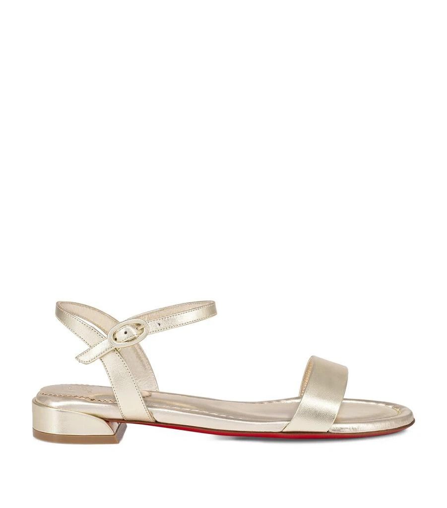 Christian Louboutin os11x0126 Sweet Jane Leather Sandals in Gold Size US 9 / IT 39 - 1 Thumbnail