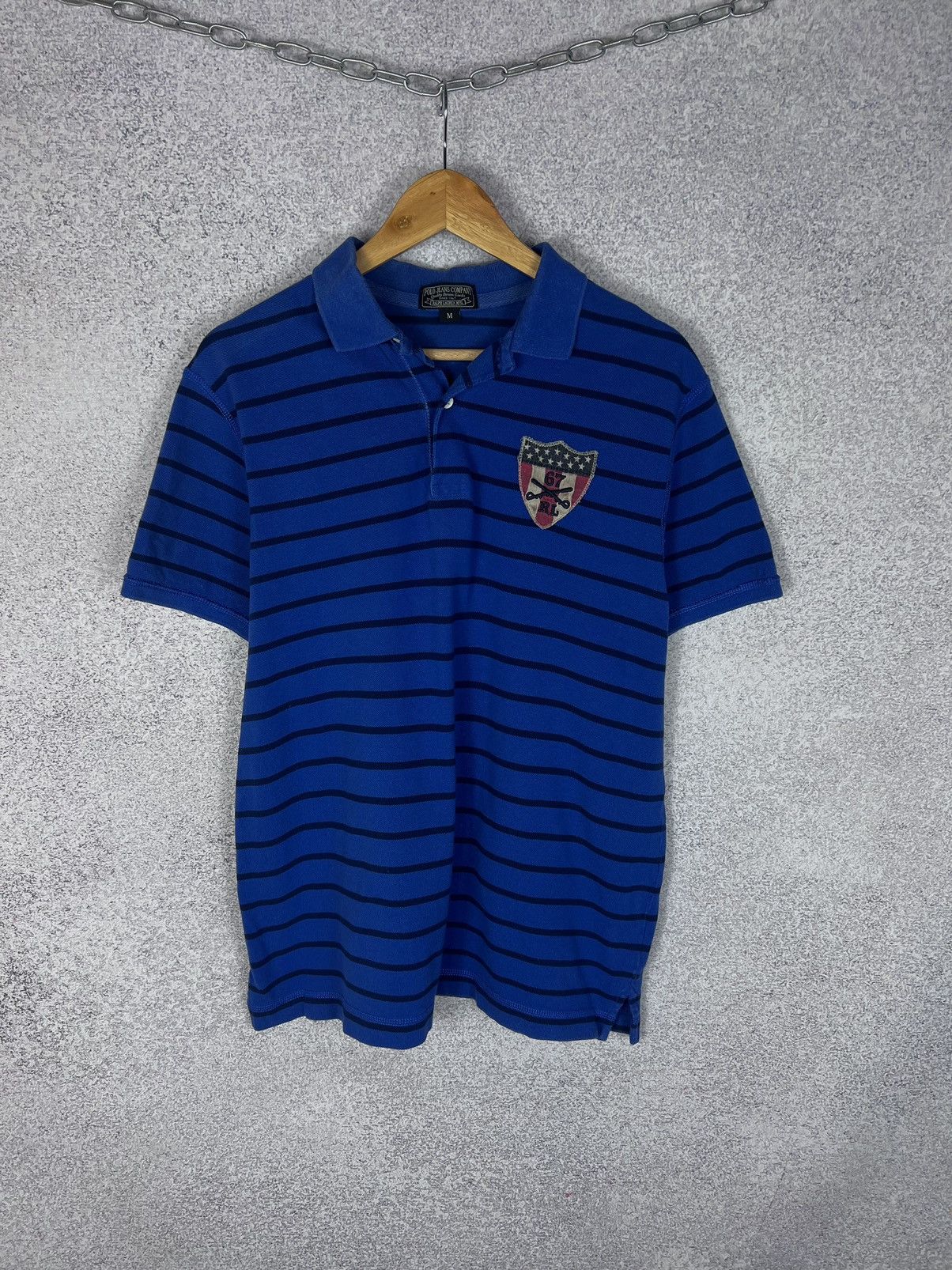 Vintage Vintage Polo Ralph Lauren Jeans Company Stripe Polo Shirt Size US M / EU 48-50 / 2 - 1 Thumbnail