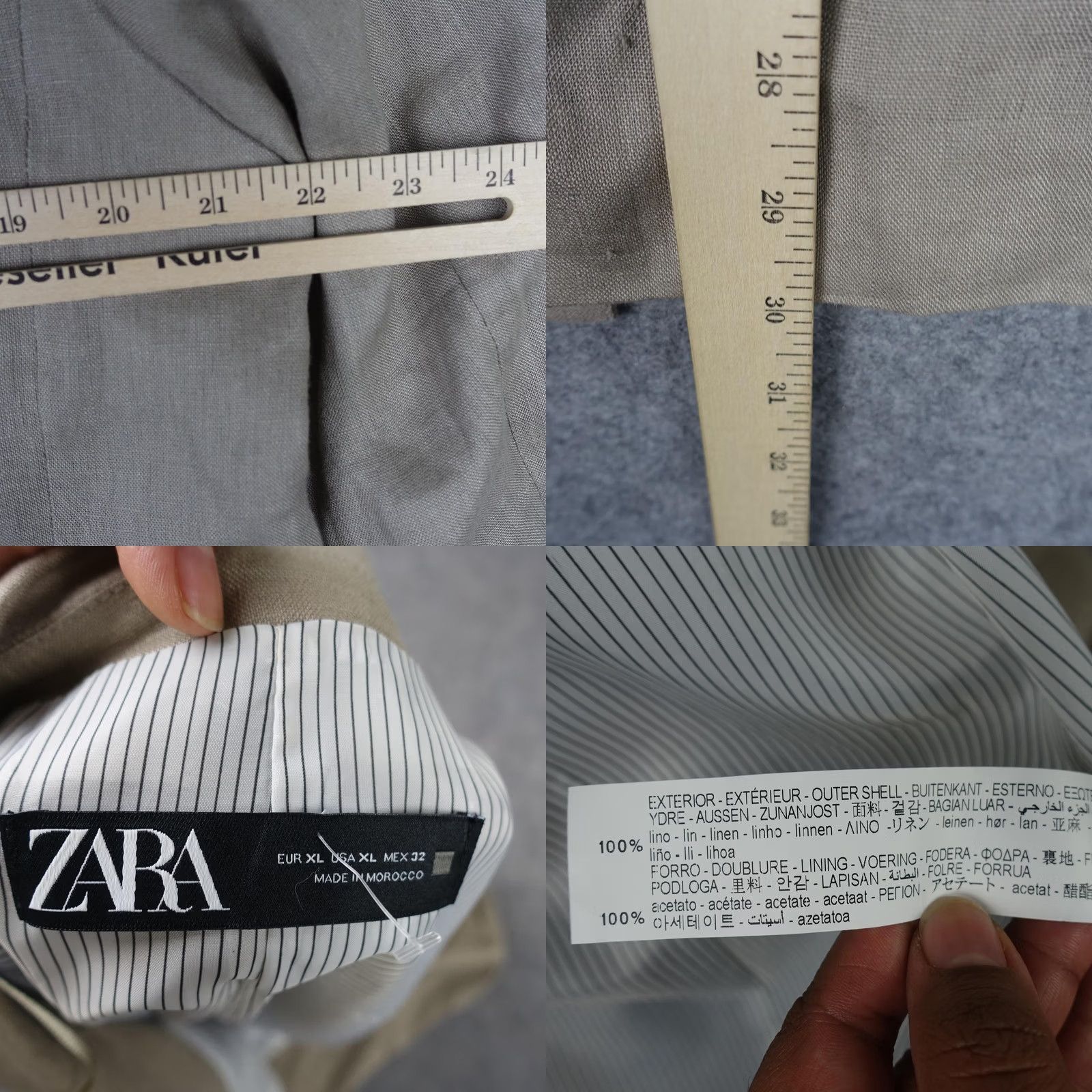 Zara VINTAGE? No — Zara Blazer Womens XL Beige Career Linen Lined Open Front Tailored Jacket Office Size XL / US 12-14 / IT 48-50 - 9 Thumbnail