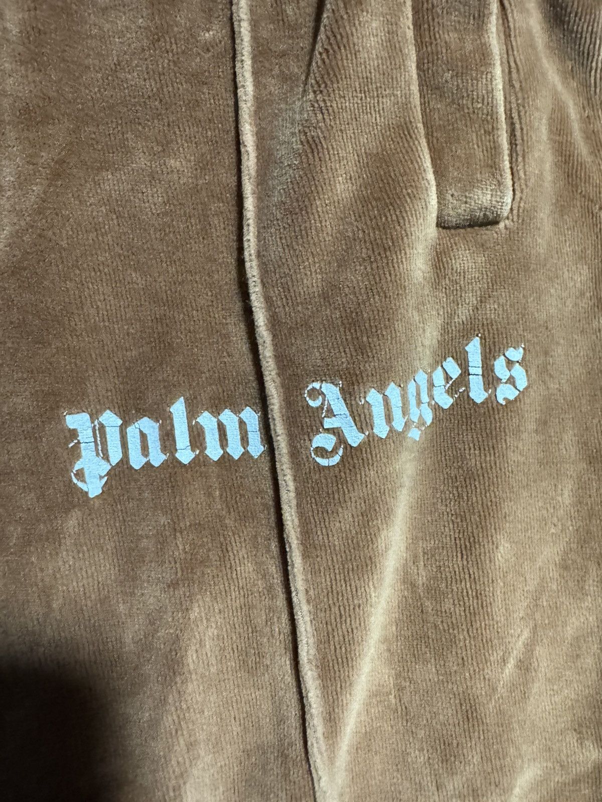 Palm Angels Tan Velvet Palm Angels Track Pants Size US 32 / EU 48 - 2 Thumbnail