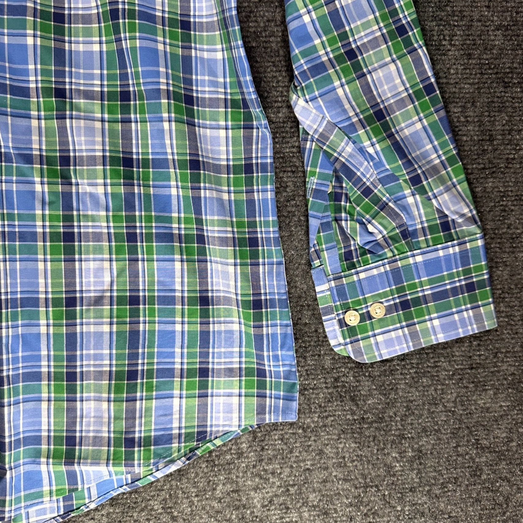 Ralph Lauren Lauren Ralph Lauren Shirt Mens L Regular Fit Cotton Blend Plaid Button-Up Blue Green Size US L / EU 52-54 / 3 - 3 Thumbnail