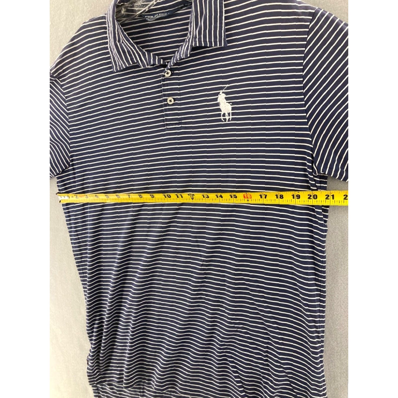 Polo Ralph Lauren Polo Ralph Lauren Shirt Mens Medium Blue Striped Short Sleeve Casual Adult Size US M / EU 48-50 / 2 - 2 Thumbnail