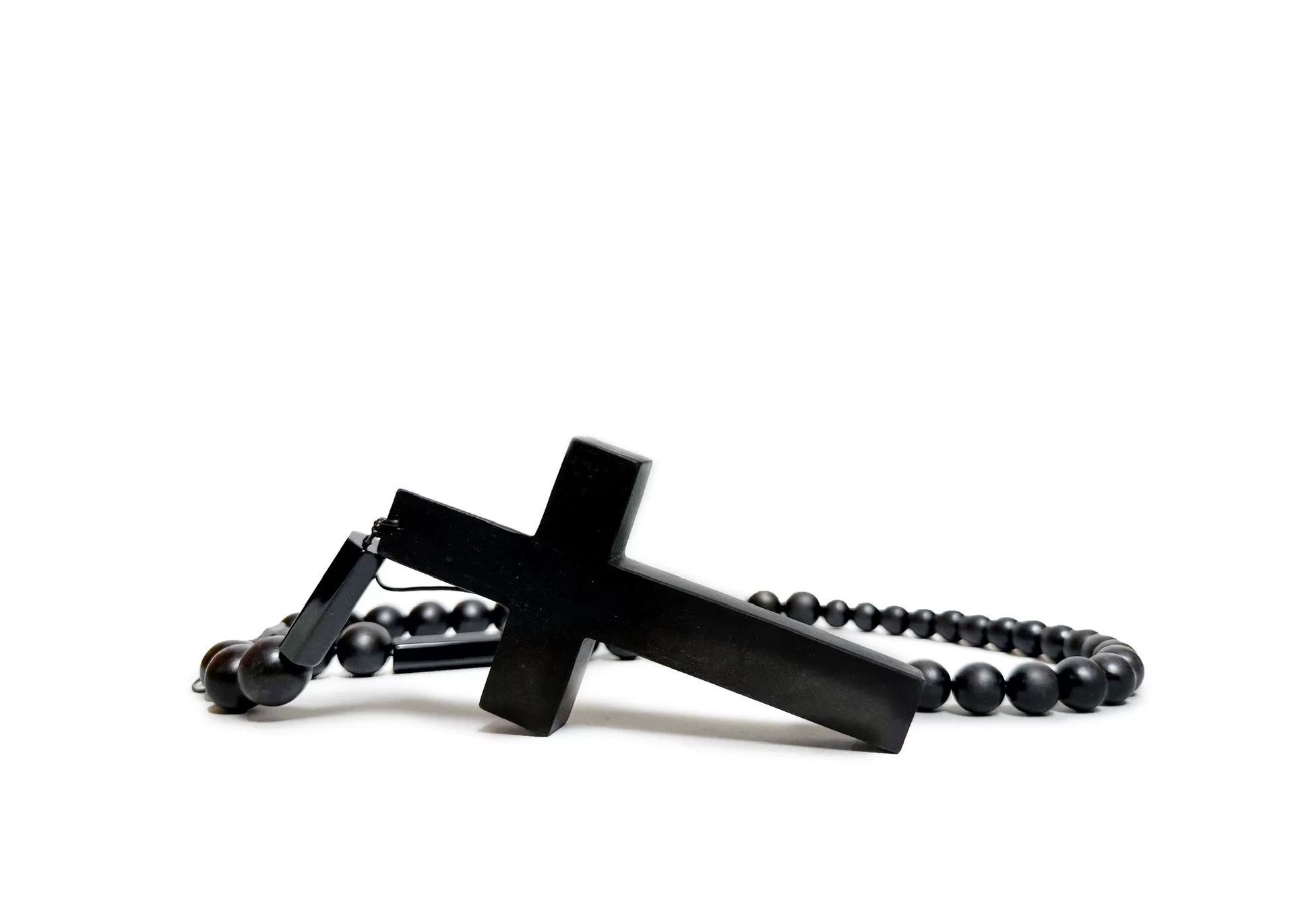 Handmade Black Wooden Cross Necklace