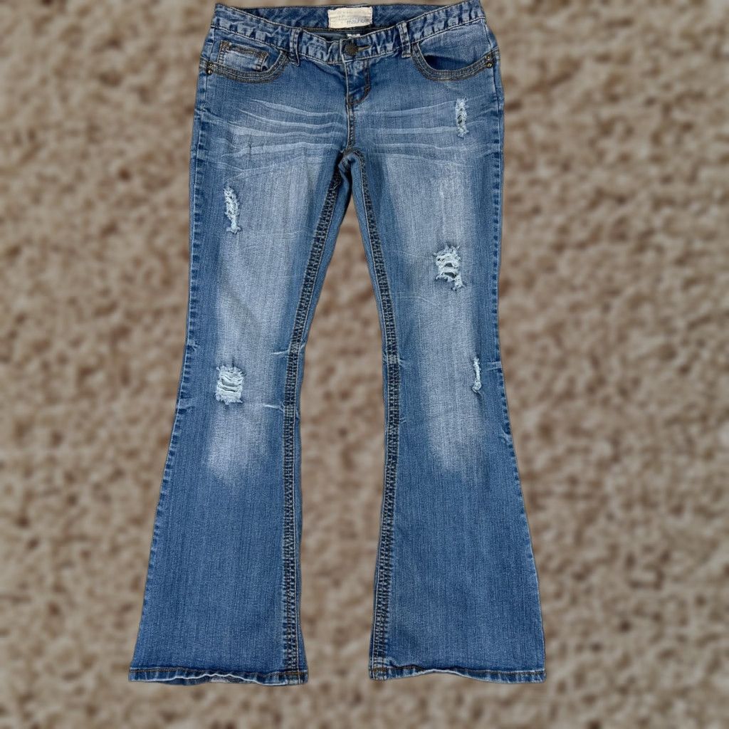 Vintage Maurices Blue Denim Stretch Bootcut Jeans Womens 5 Regular 30 Inseam 5-Pocket Size 27" / US 4 / IT 40 - 1 Thumbnail