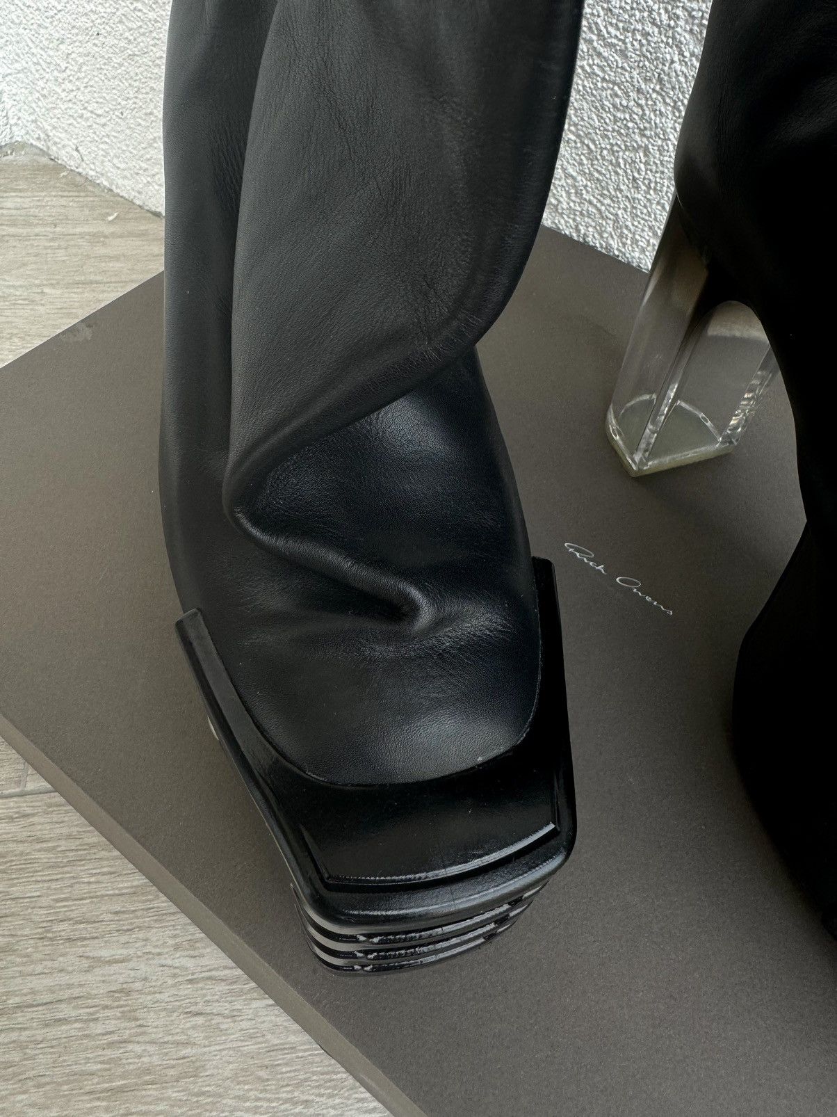 Rick Owens NEW ♟️ SAMPLE GRILL FLARED KISS GRADIENT LUXOR BOOTS Size US 11 / EU 44 - 7 Thumbnail