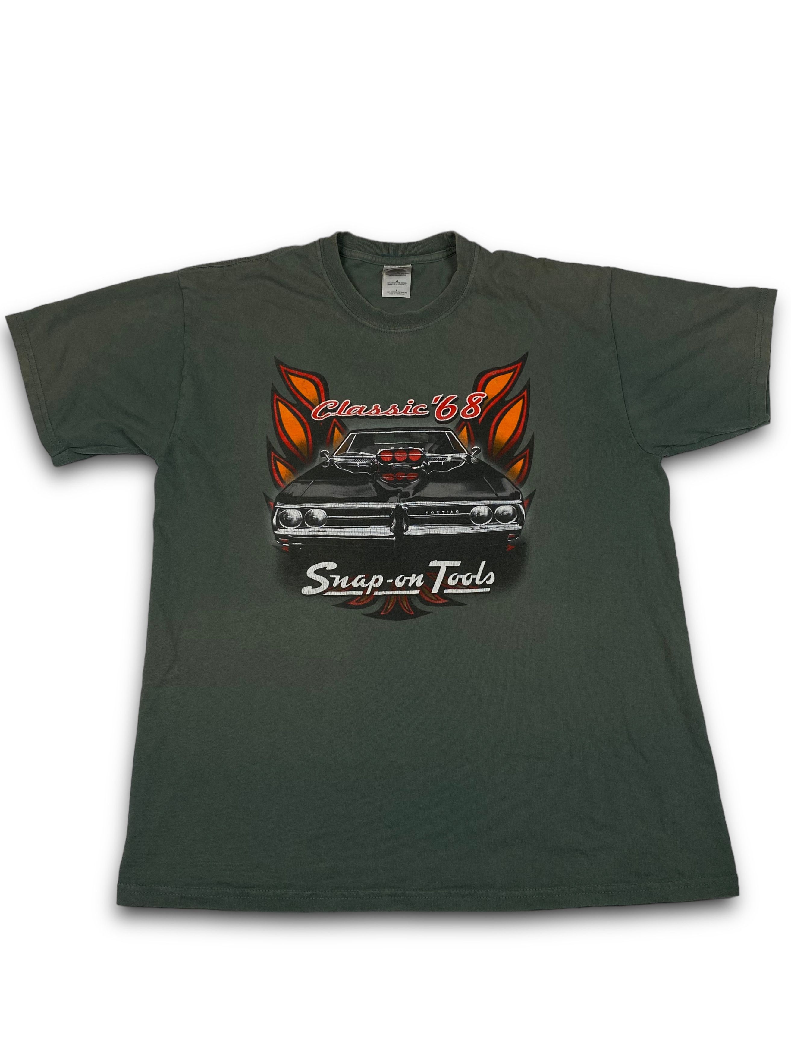 Vintage Vintage GILDAN Green Faded Snap On Pontiac Tee Y2k M635 Size US L / EU 52-54 / 3 - 1 Thumbnail
