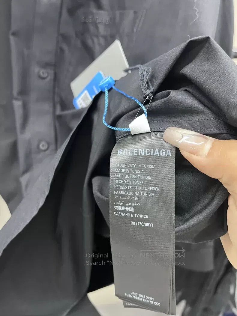 Balenciaga Balenciaga size 38 Jacket Notched Polo Shirt Black Size S / US 4 / IT 40 - 6 Thumbnail
