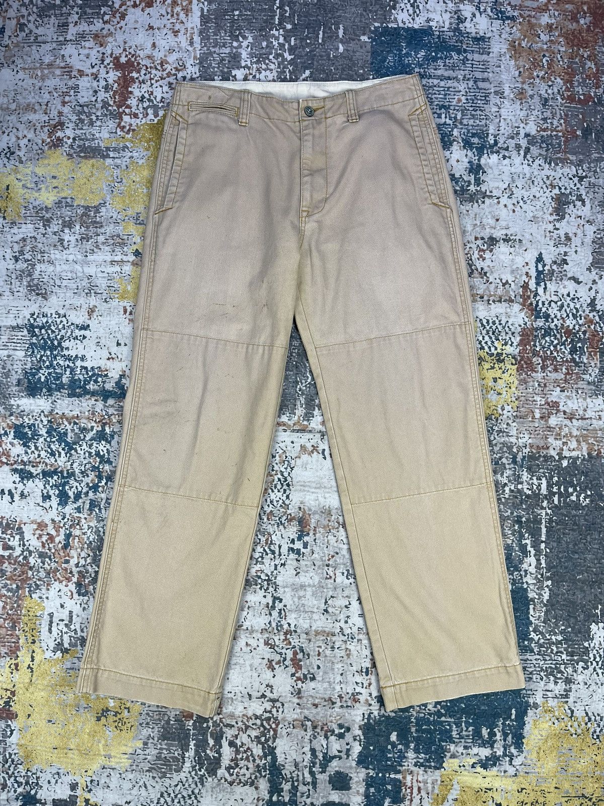 L.L. Bean Vintage LL Bean Double Knee Distressed Canvas Pants Size US 32 / EU 48 - 1 Thumbnail