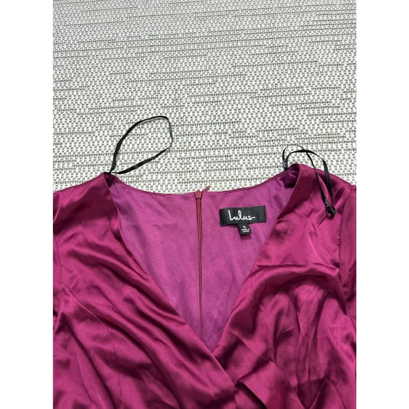 Lulus Lulus Dress Womens Small Purple Ruffle Blouson Satin Midi New Size S / US 4 / IT 40 - 2 Thumbnail