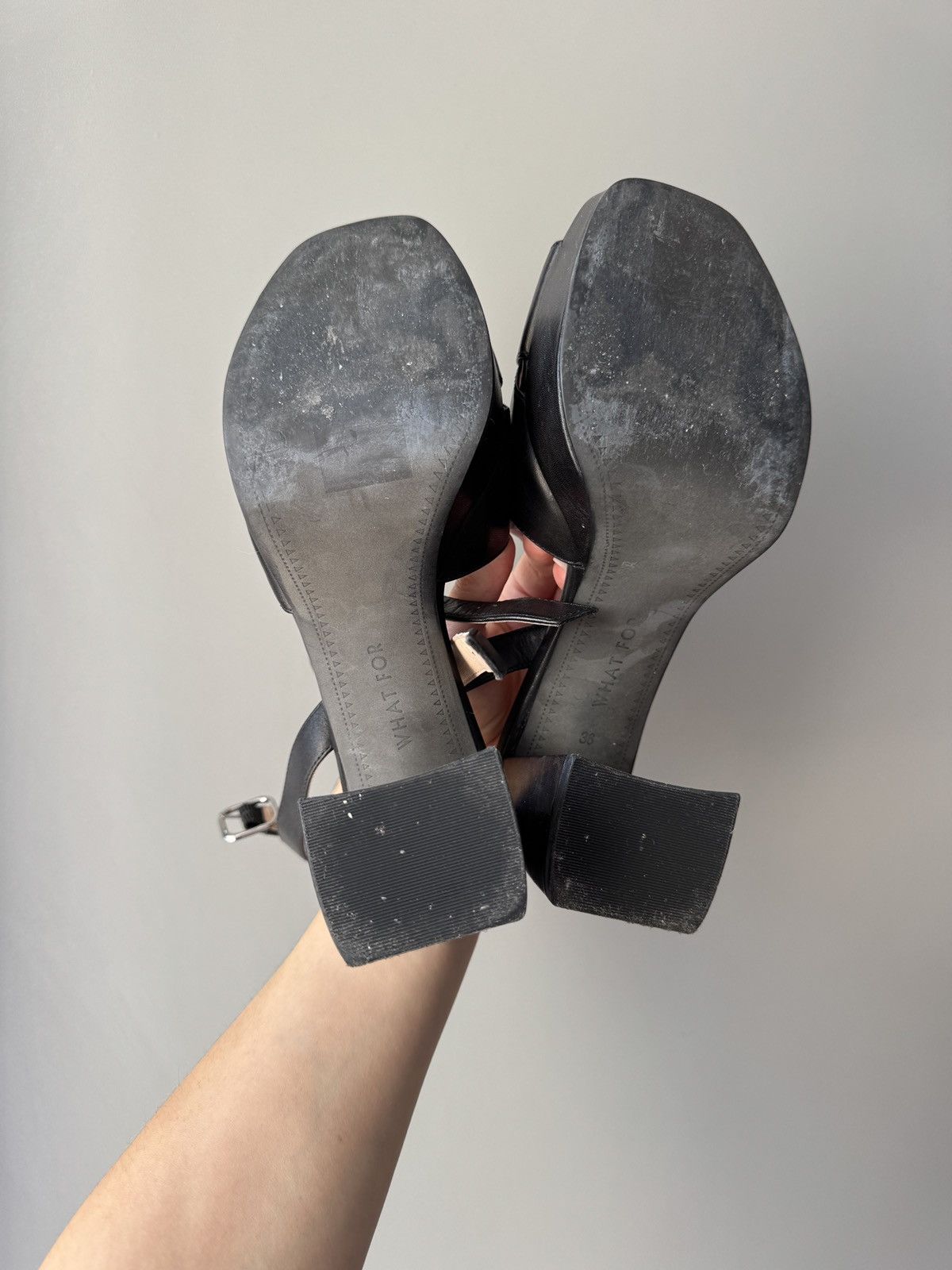 Genuine Leather What For Blanchett Calf Leather Black Sandals Size US 6 / IT 36 - 6 Thumbnail
