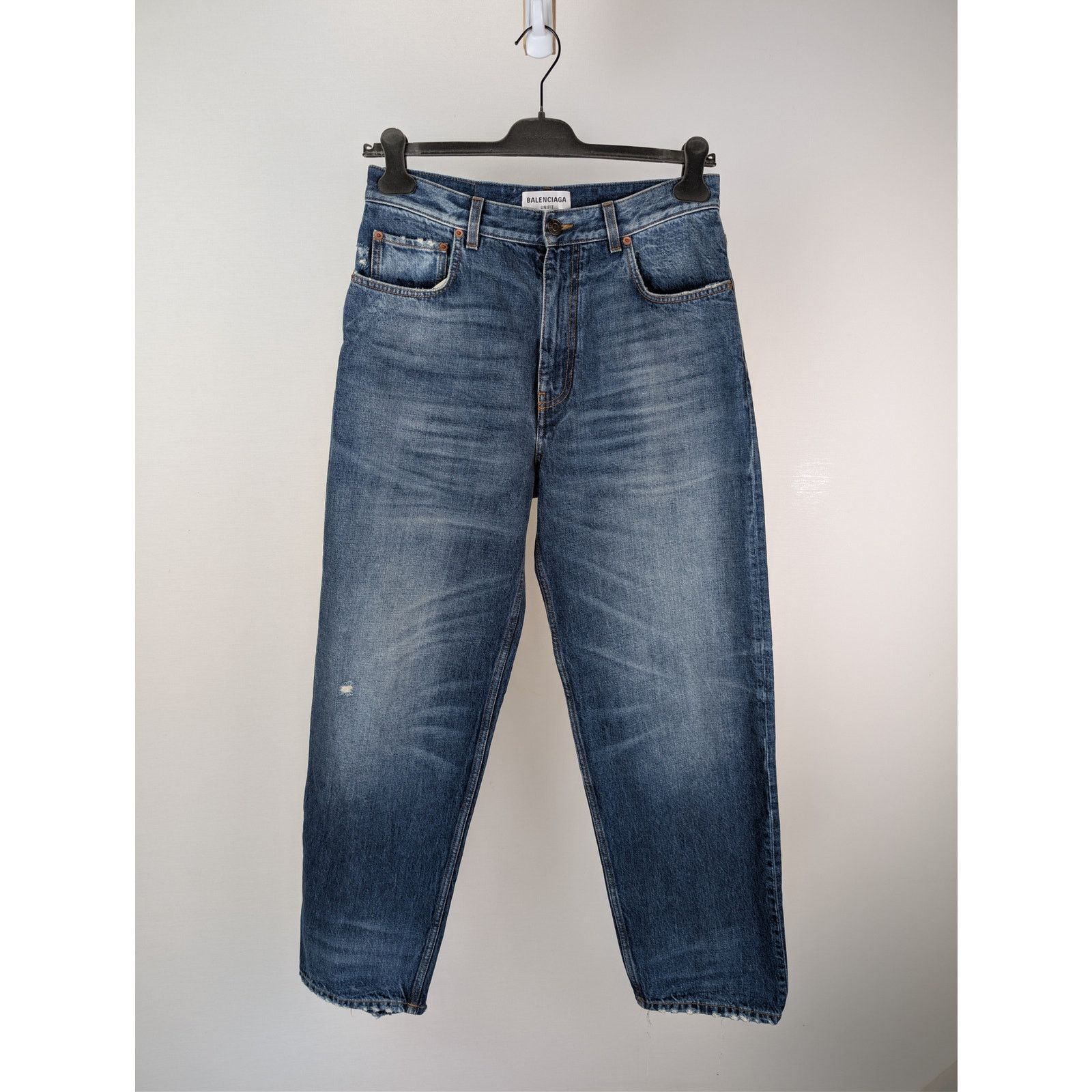 Balenciaga o1rshd1 Organic Vintage Denim Large Pants in Blue Size US 30 / EU 46 - 1 Thumbnail