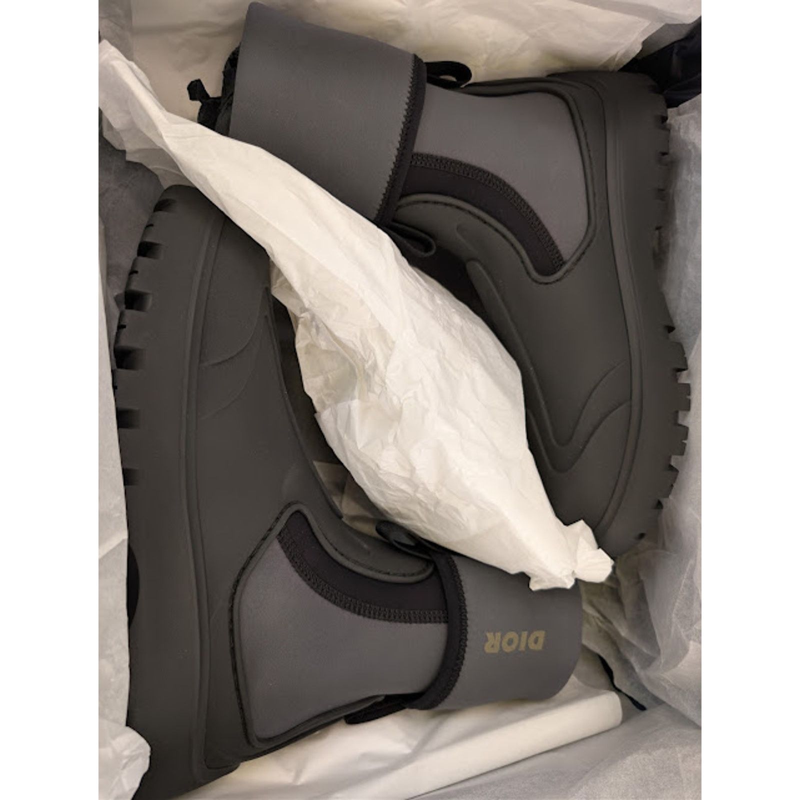 Dior o1rshd1 Leather Neoprene Garden Boots in Black / Grey Size US 8 / EU 41 - 22 Thumbnail