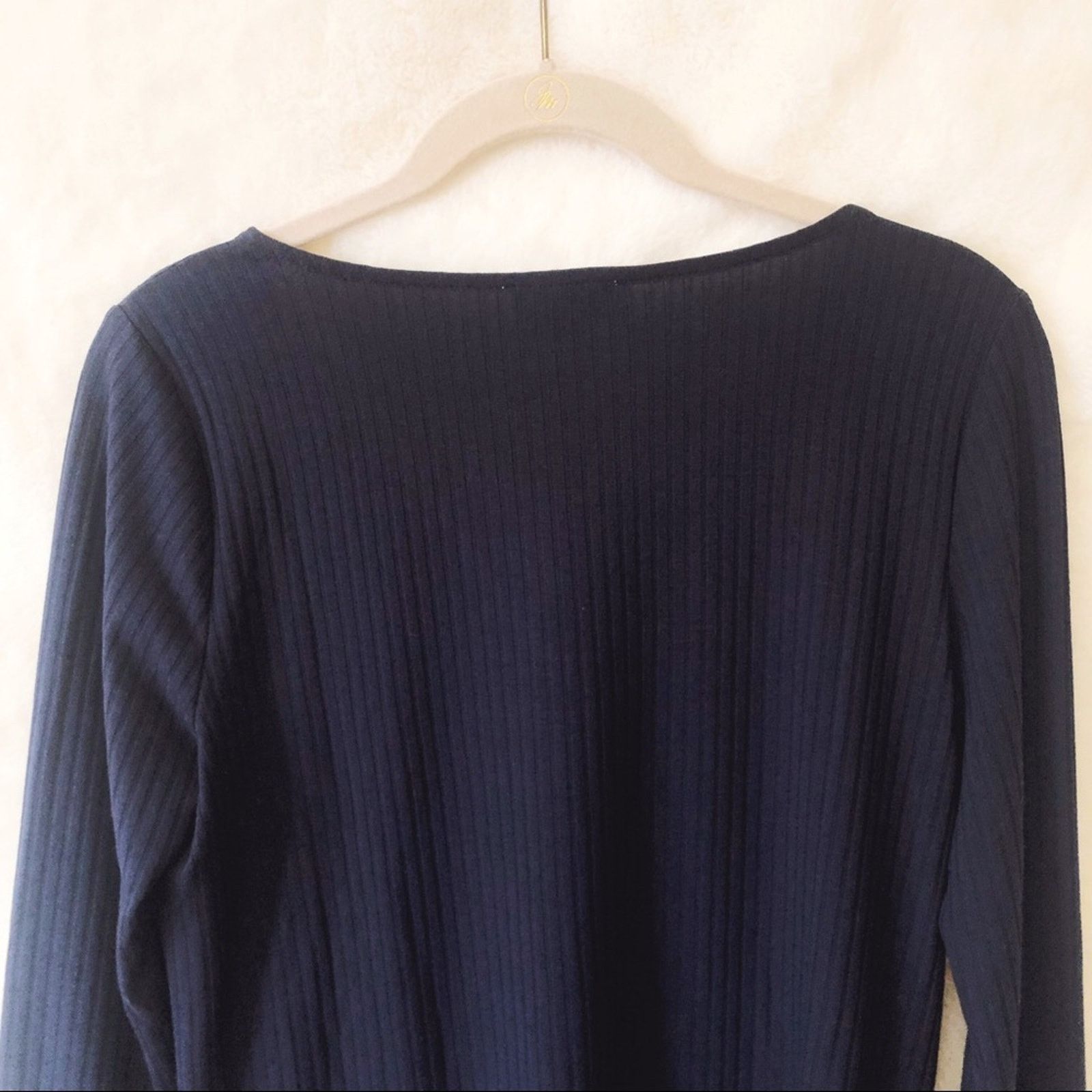 Loft LOFT Blue Button Tie Hem Long Sleeve Shirt Size XS / US 0-2 / IT 36-38 - 9 Thumbnail