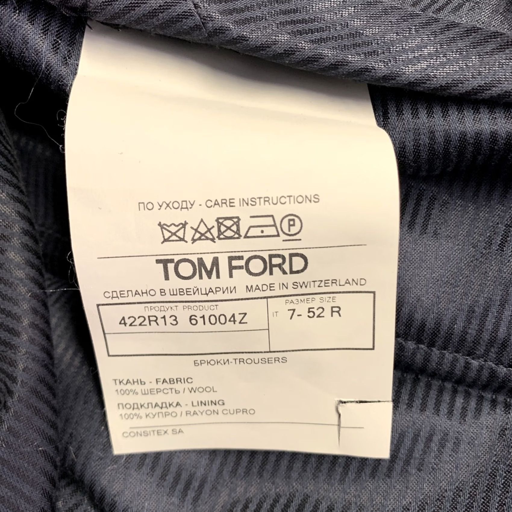 Tom Ford TOM FORD Dress Pants Navy Wool Flat Front Side Tabs Zip Fly 36 Mens Italy Inseam 32 Size US 36 / EU 52 - 3 Thumbnail
