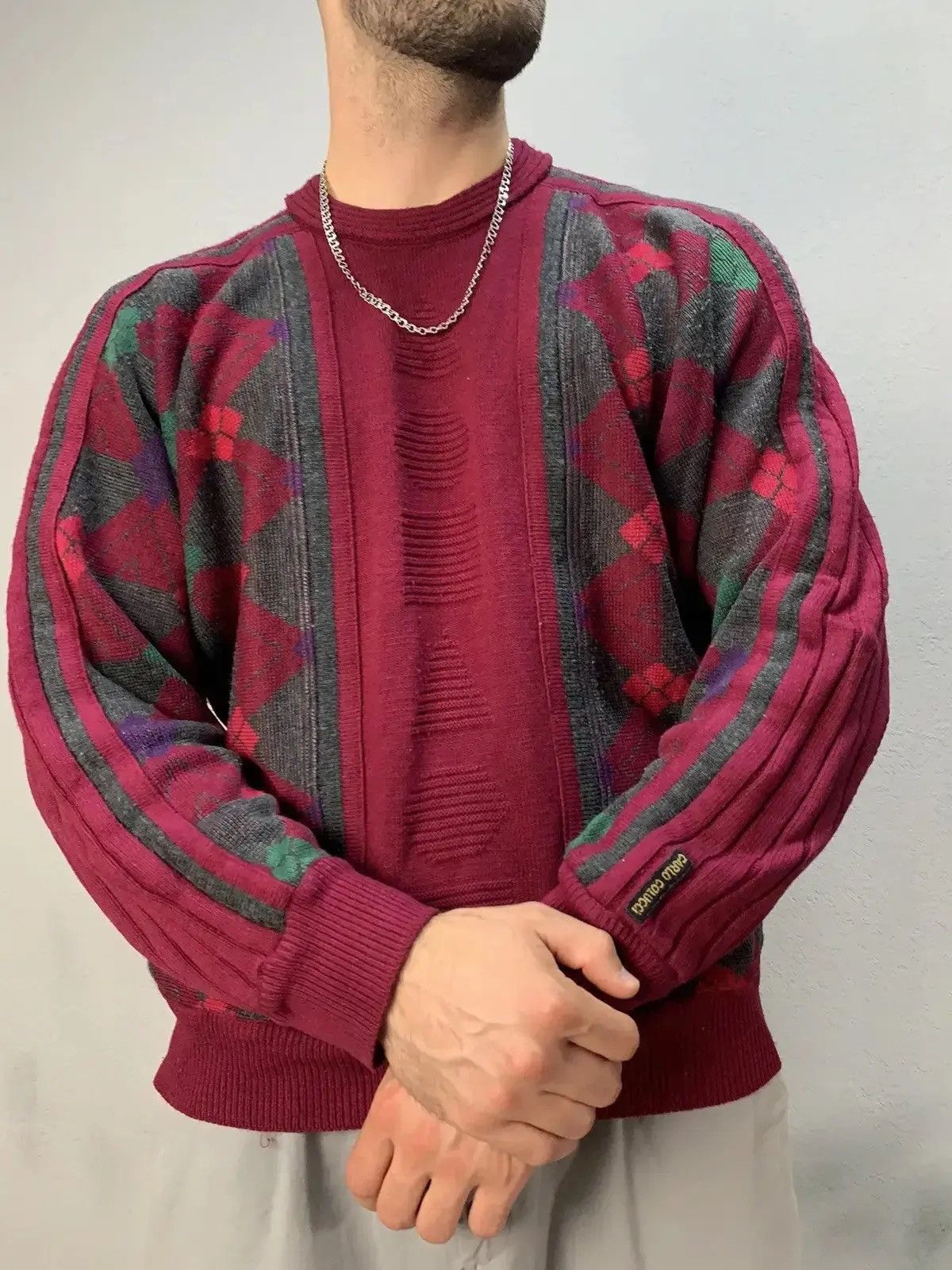 Carlo Colucci × Coogi × Vintage Vintage Carlo Colucci Coogi Style Sweater Multicolour tundra Size US L / EU 52-54 / 3 - 1 Thumbnail