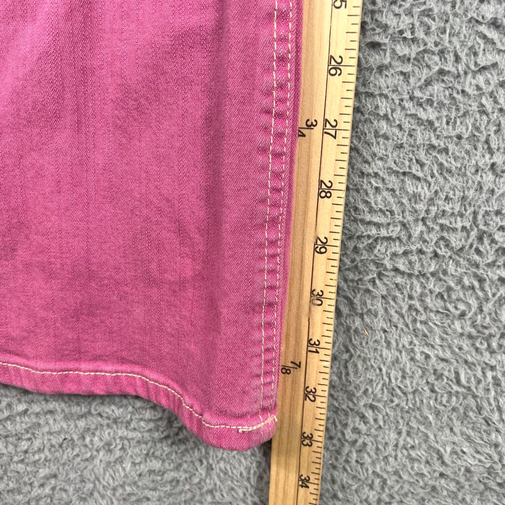 Vintage VTG Apple Bottoms Jeans Womens 39x33 Pink Ombré Distressed Y2K Flared Vintage Women Jeans Distressed Pink Ombré 39x33 Womens VTG Apple Bottoms Jeans Size 39" - 3 Thumbnail